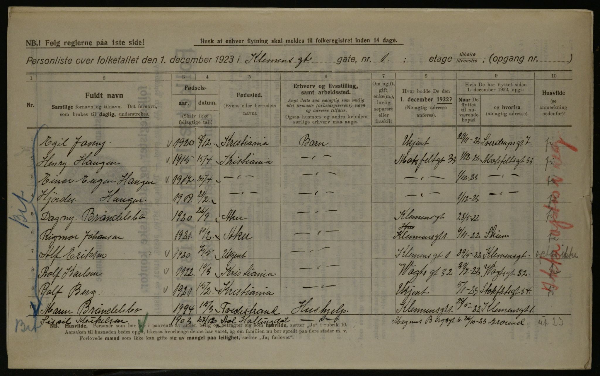 OBA, Kommunal folketelling 1.12.1923 for Kristiania, 1923, s. 14472