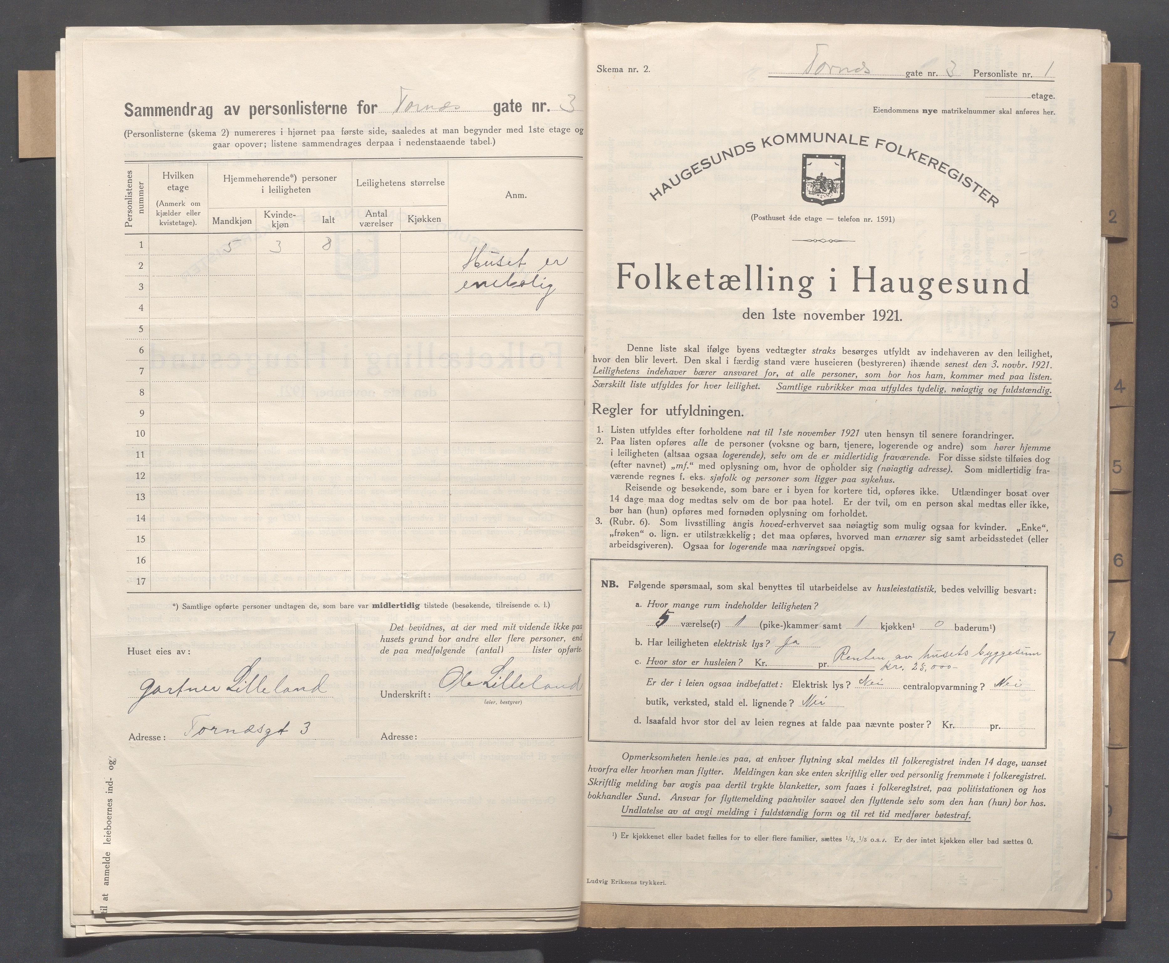 IKAR, Kommunal folketelling 1.11.1921 for Haugesund, 1921, s. 5395