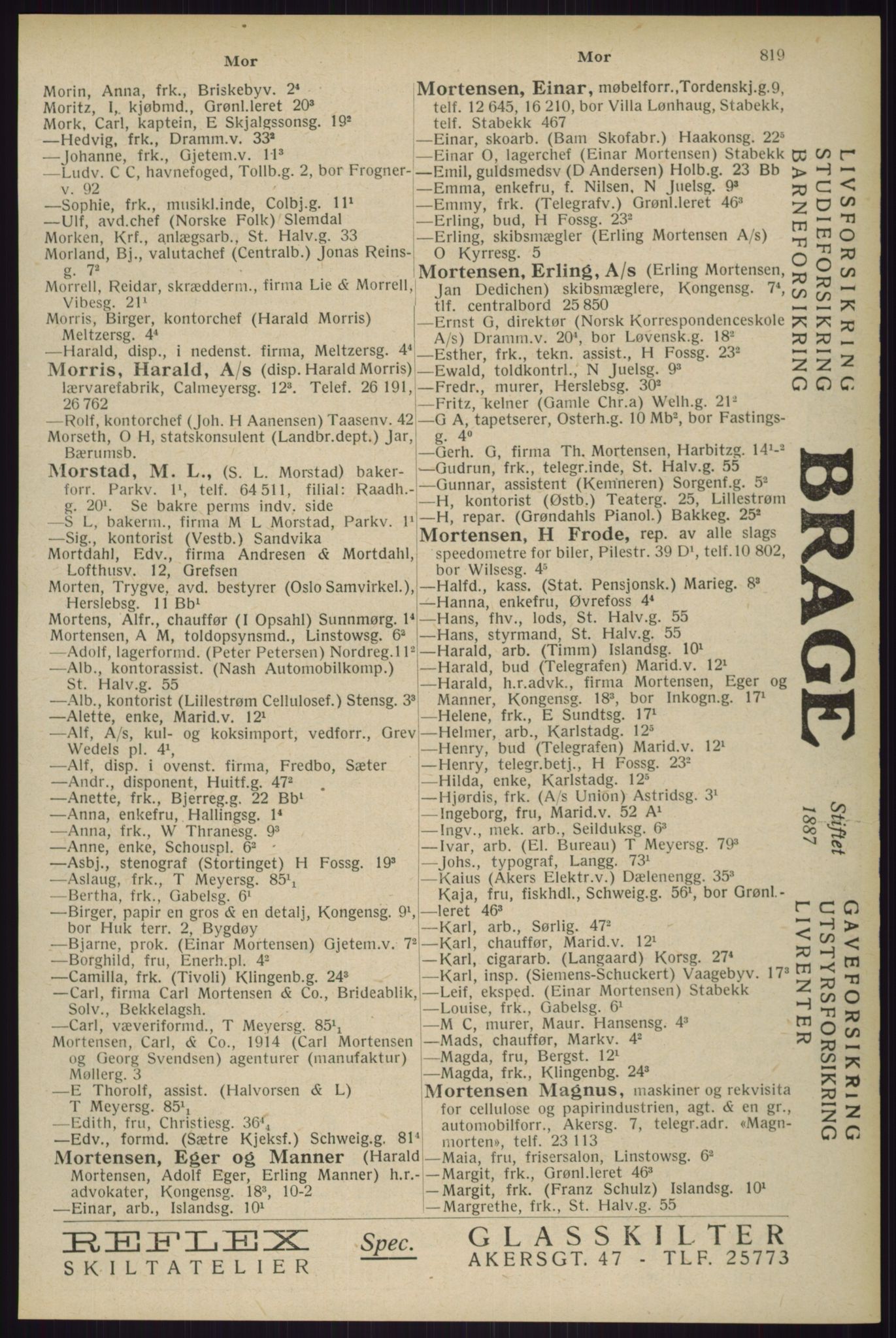 Kristiania/Oslo adressebok, PUBL/-, 1929, s. 819