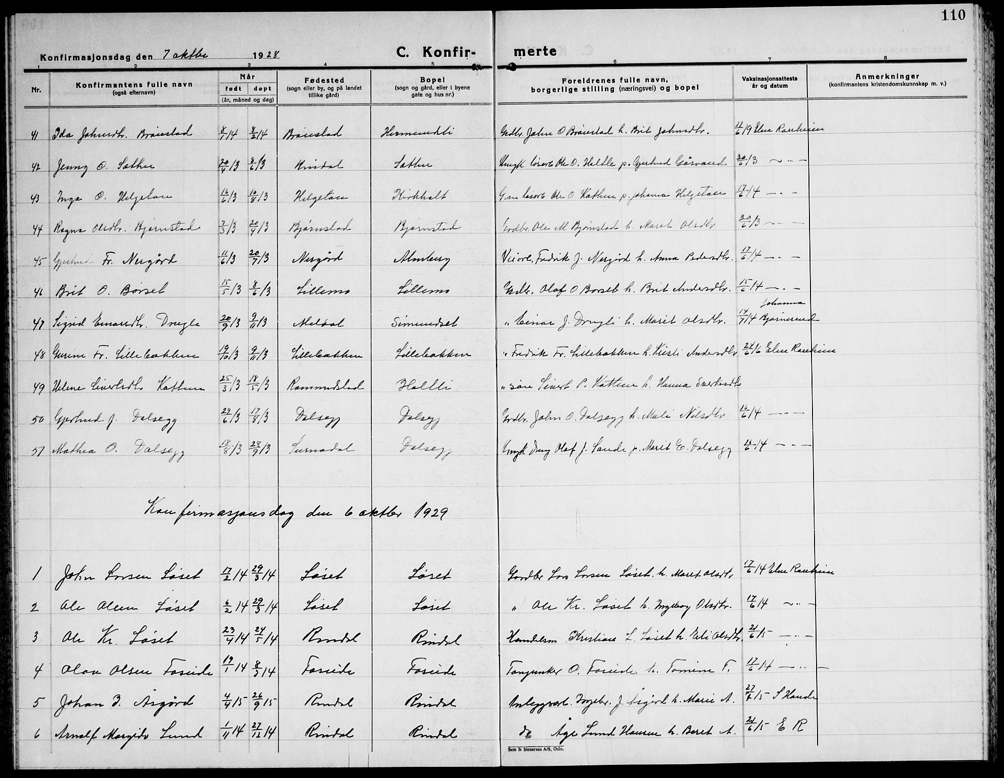 Ministerialprotokoller, klokkerbøker og fødselsregistre - Møre og Romsdal, AV/SAT-A-1454/598/L1080: Klokkerbok nr. 598C05, 1927-1944, s. 110