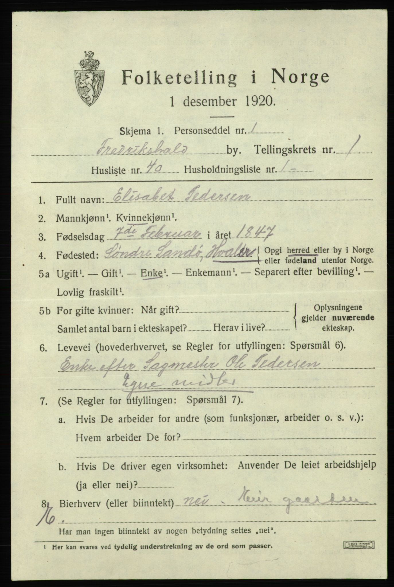 SAO, Folketelling 1920 for 0101 Fredrikshald kjøpstad, 1920, s. 8879