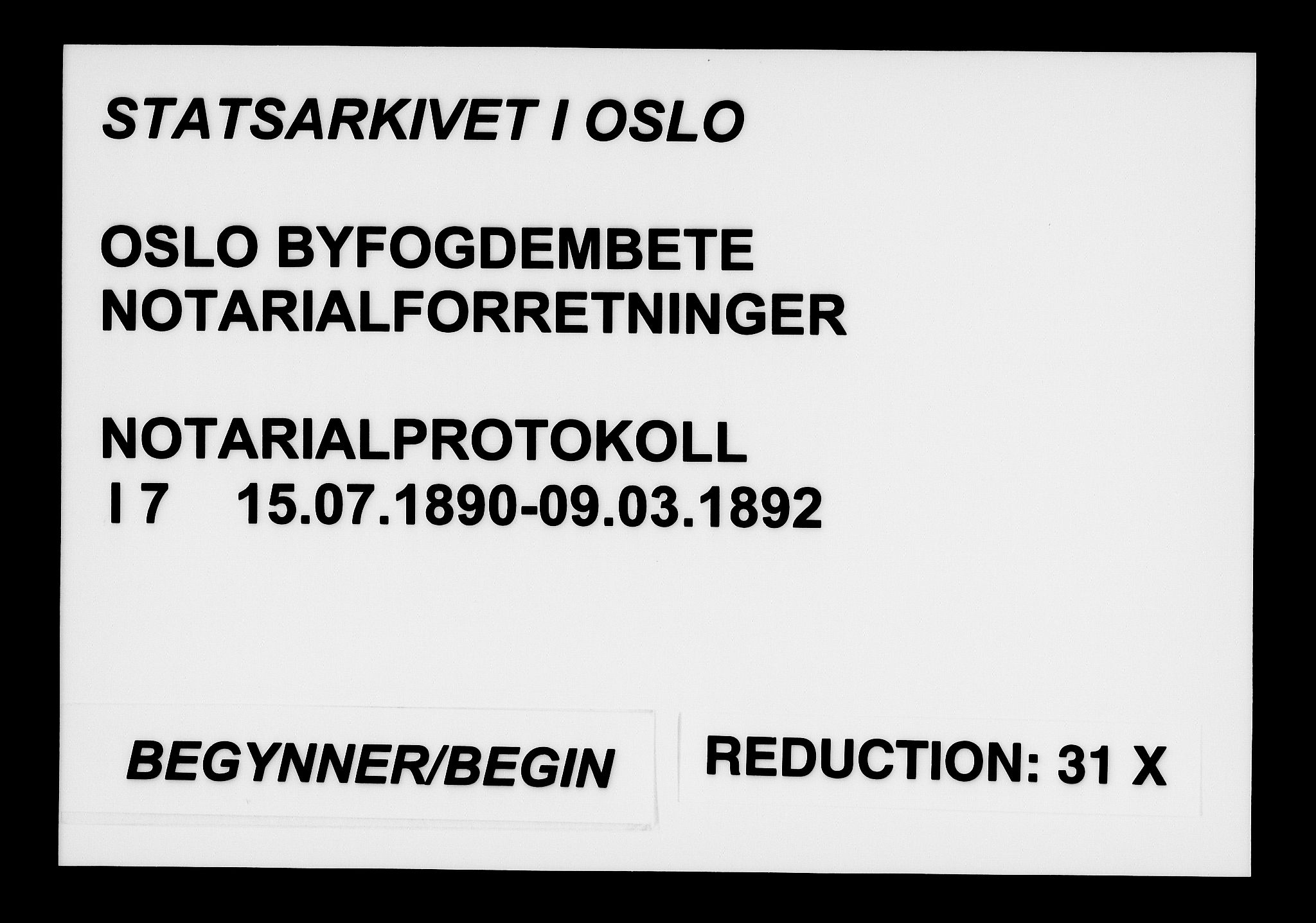 Oslo byfogd avd. I, SAO/A-10220/L/Lb/Lba/L0007: Notarialprotokoll, rekke I, 1890-1892