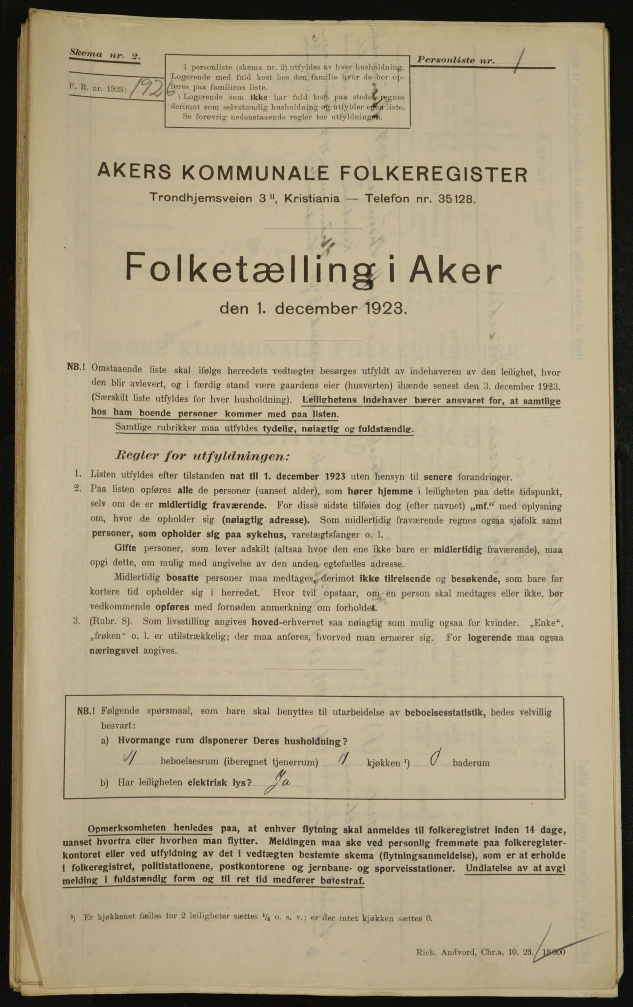 , Kommunal folketelling 1.12.1923 for Aker, 1923, s. 34760