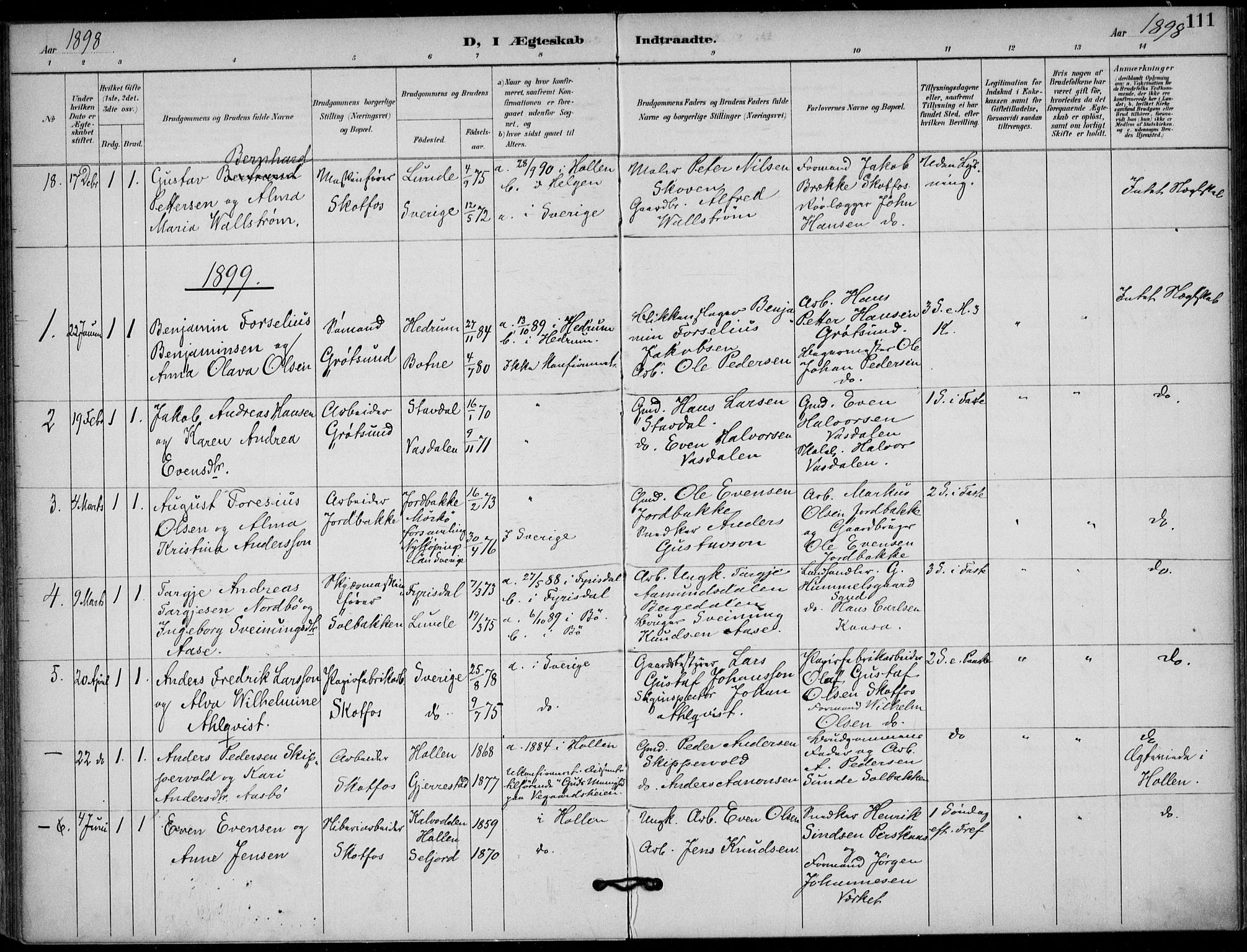 Solum kirkebøker, AV/SAKO-A-306/F/Fb/L0002: Ministerialbok nr. II 2, 1893-1901, s. 111