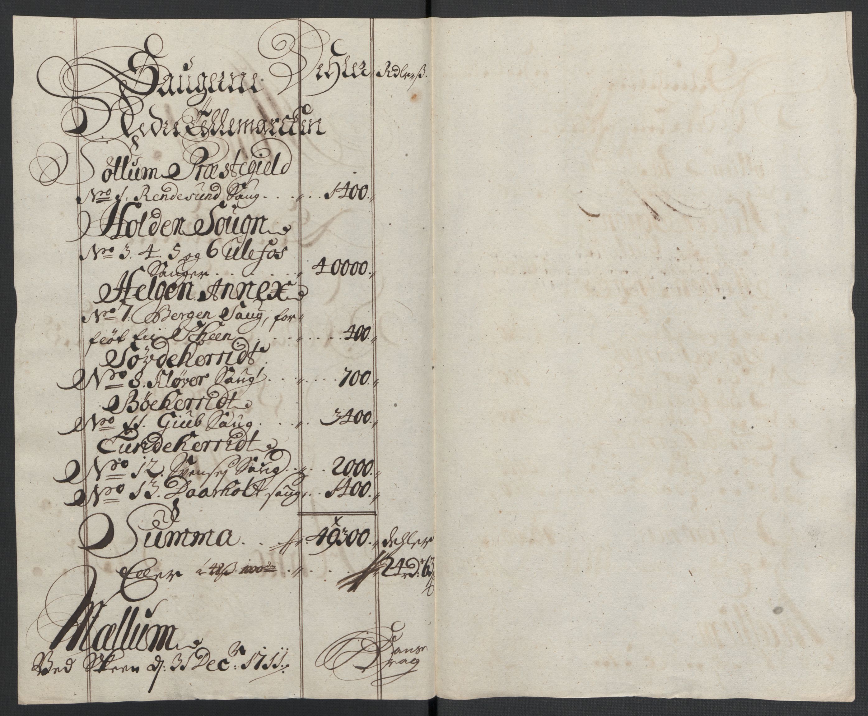 Rentekammeret inntil 1814, Reviderte regnskaper, Fogderegnskap, RA/EA-4092/R36/L2119: Fogderegnskap Øvre og Nedre Telemark og Bamble, 1710, s. 43