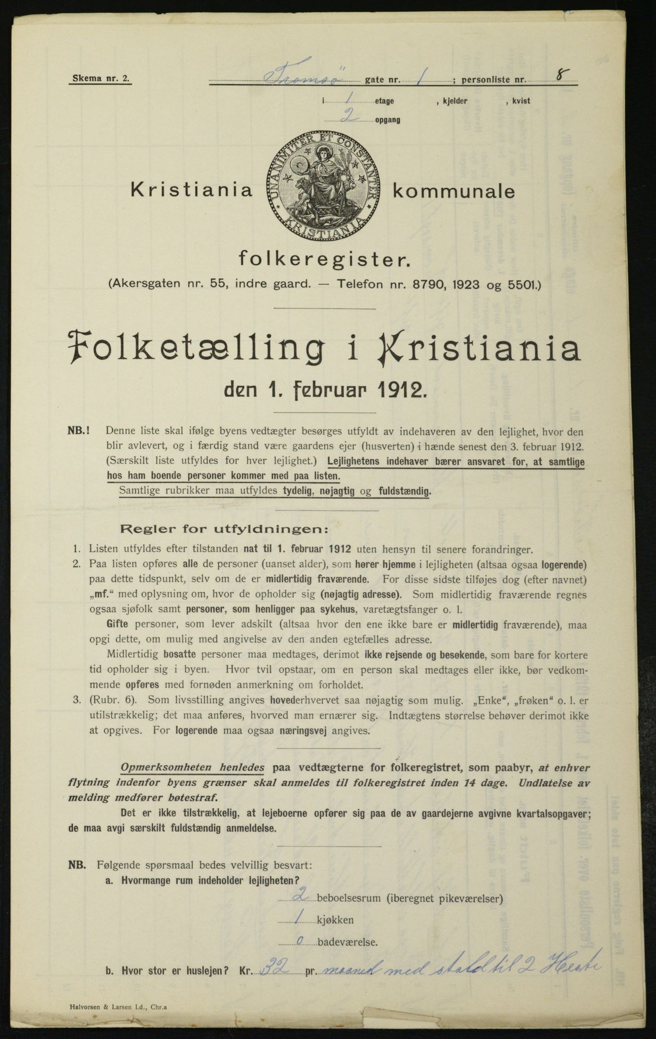 OBA, Kommunal folketelling 1.2.1912 for Kristiania, 1912, s. 115624
