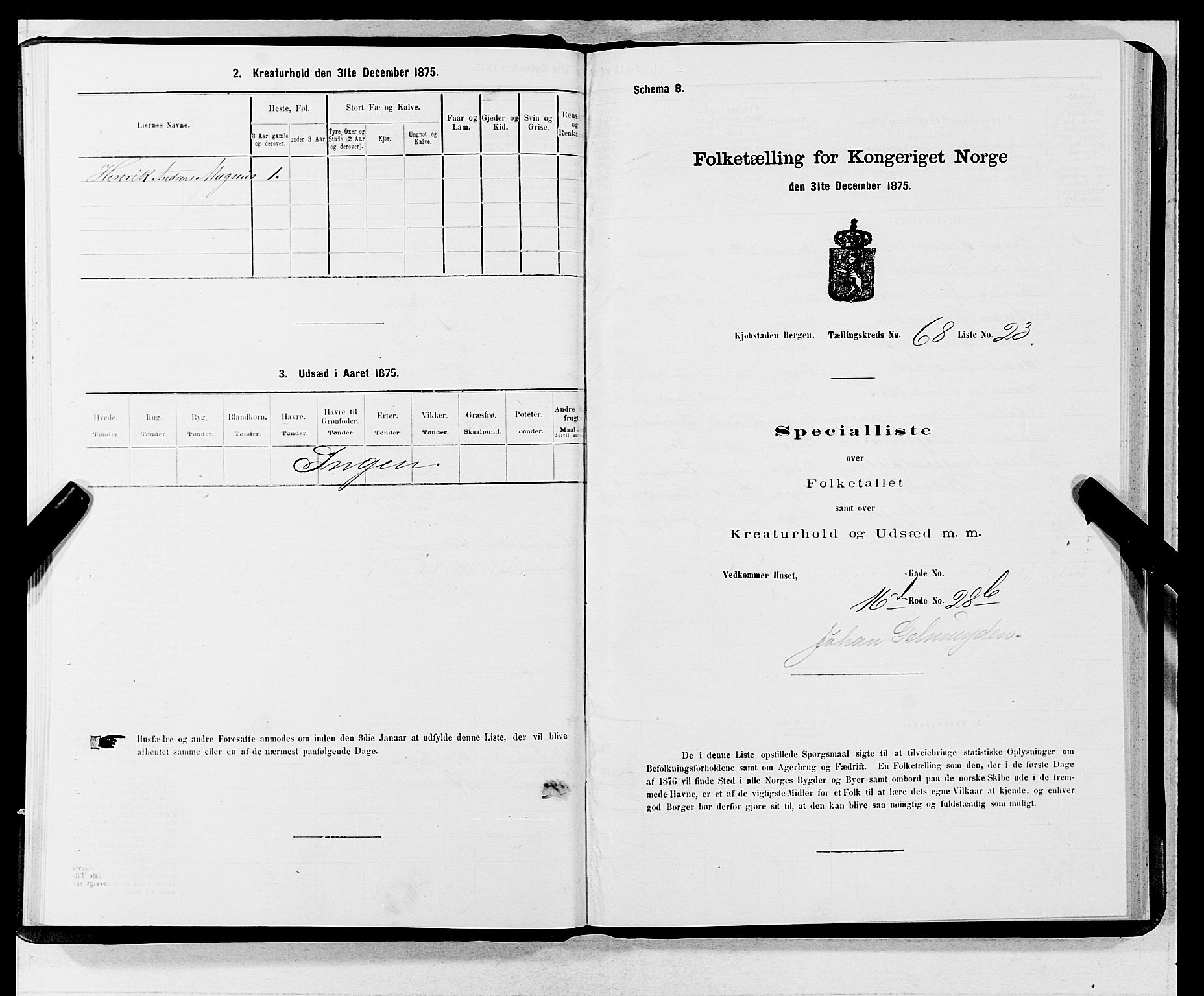 SAB, Folketelling 1875 for 1301 Bergen kjøpstad, 1875, s. 3650