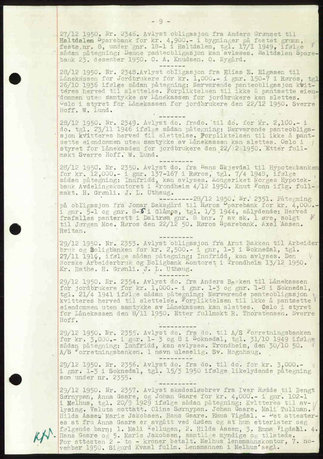 Gauldal sorenskriveri, SAT/A-0014/1/2/2C: Pantebok nr. A11, 1950-1950, Dagboknr: 2346/1950