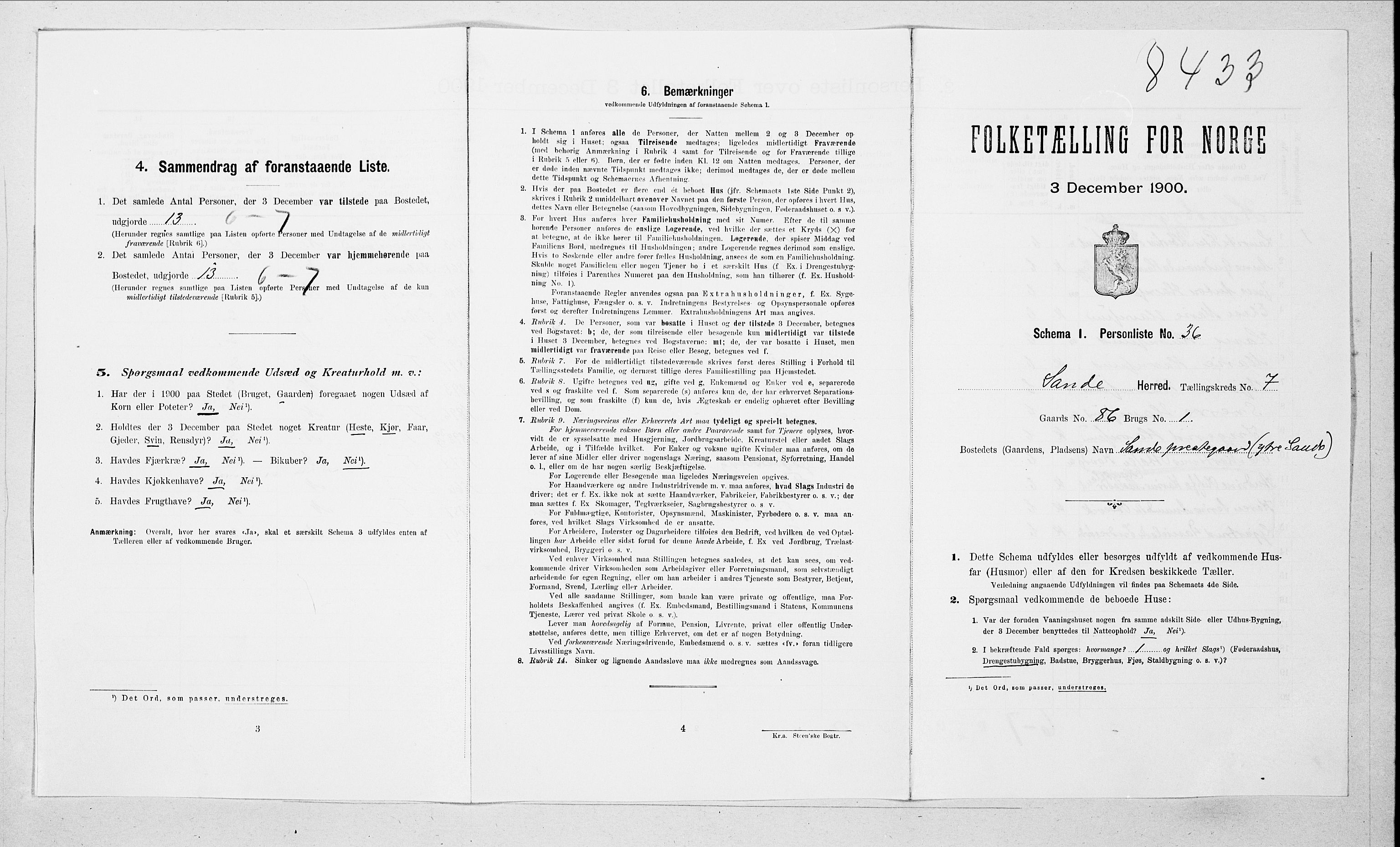 SAT, Folketelling 1900 for 1514 Sande herred, 1900, s. 813