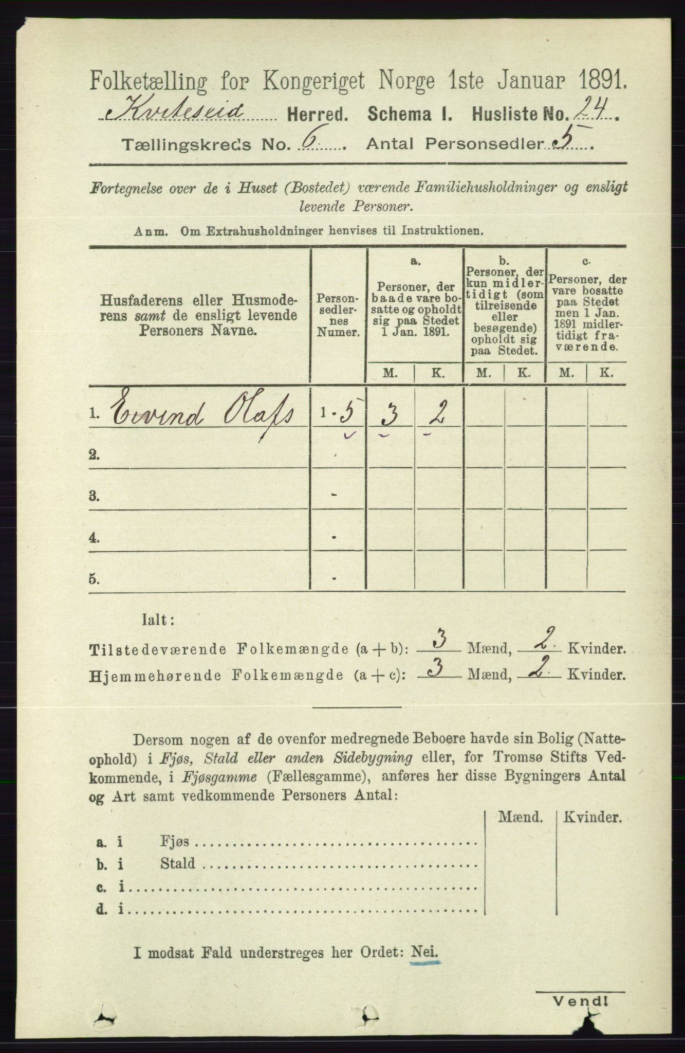 RA, Folketelling 1891 for 0829 Kviteseid herred, 1891, s. 1163