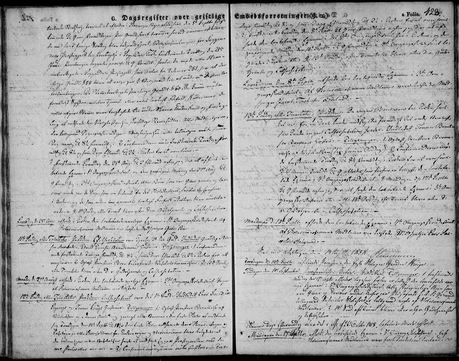 Sokndal sokneprestkontor, AV/SAST-A-101808: Ministerialbok nr. A 7.2, 1826-1842, s. 423