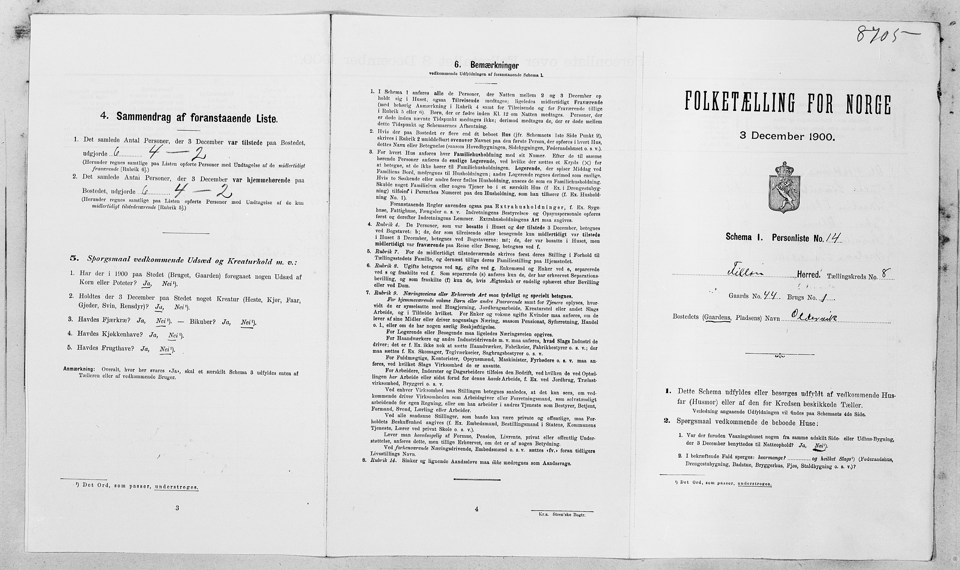 SAT, Folketelling 1900 for 1616 Fillan herred, 1900, s. 525