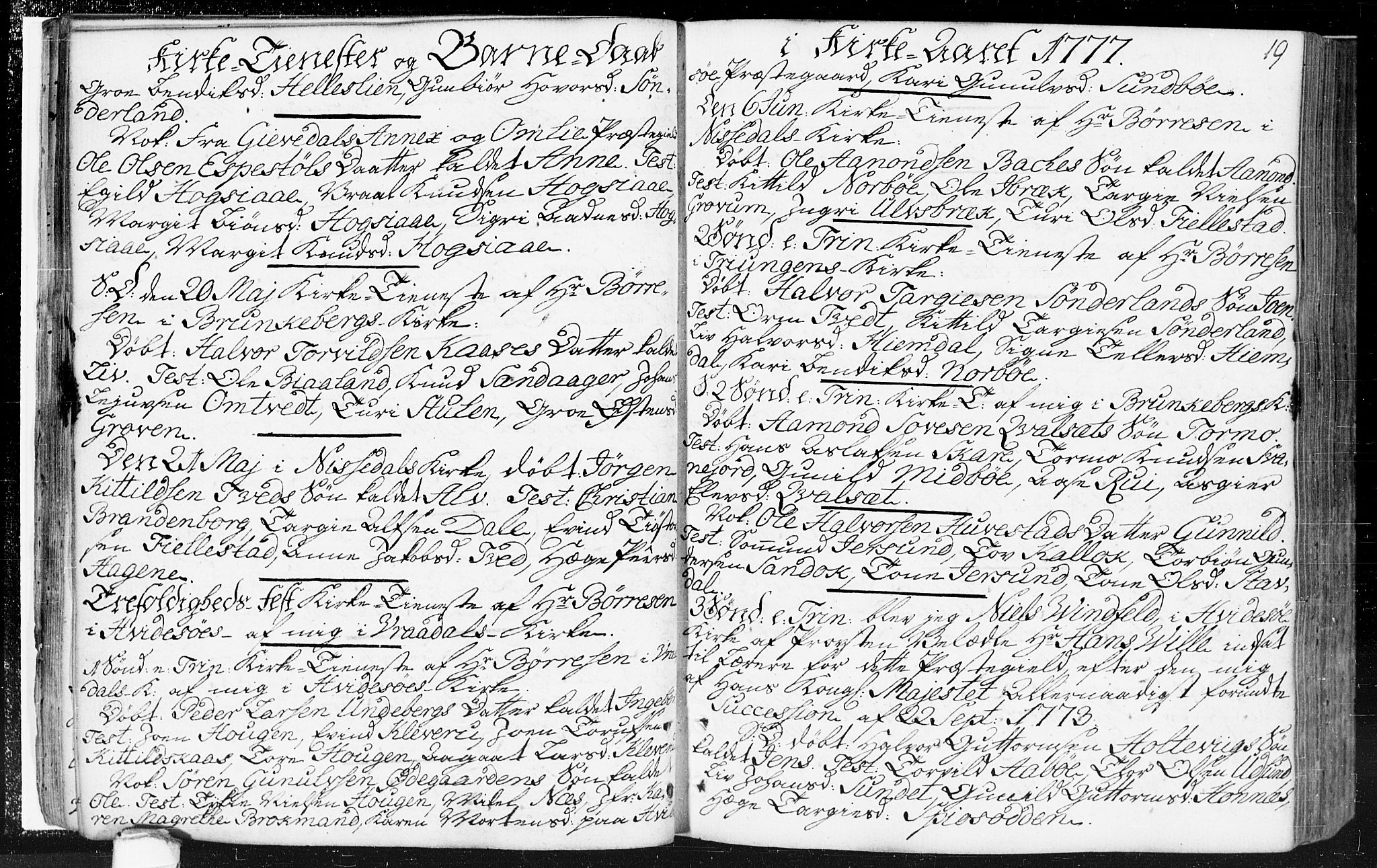 Kviteseid kirkebøker, SAKO/A-276/F/Fa/L0002: Ministerialbok nr. I 2, 1773-1786, s. 19