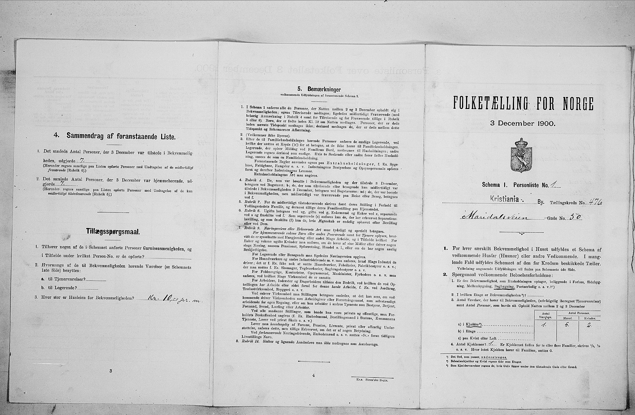 SAO, Folketelling 1900 for 0301 Kristiania kjøpstad, 1900, s. 55986