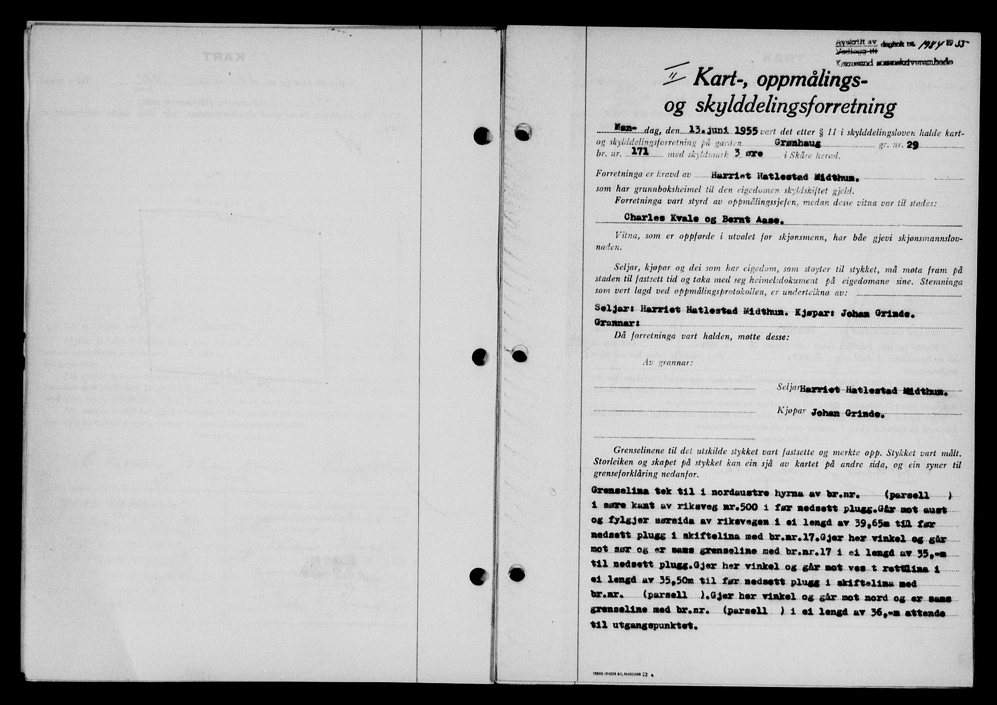 Karmsund sorenskriveri, SAST/A-100311/01/II/IIB/L0116: Pantebok nr. 96A, 1955-1955, Dagboknr: 1984/1955