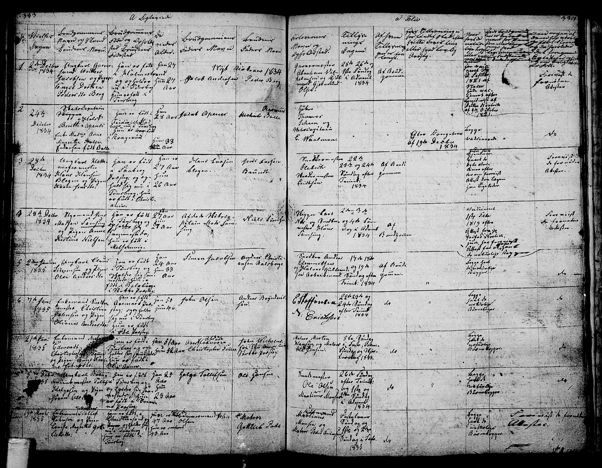 Tønsberg kirkebøker, AV/SAKO-A-330/G/Ga/L0002: Klokkerbok nr. 2, 1827-1854, s. 333-334
