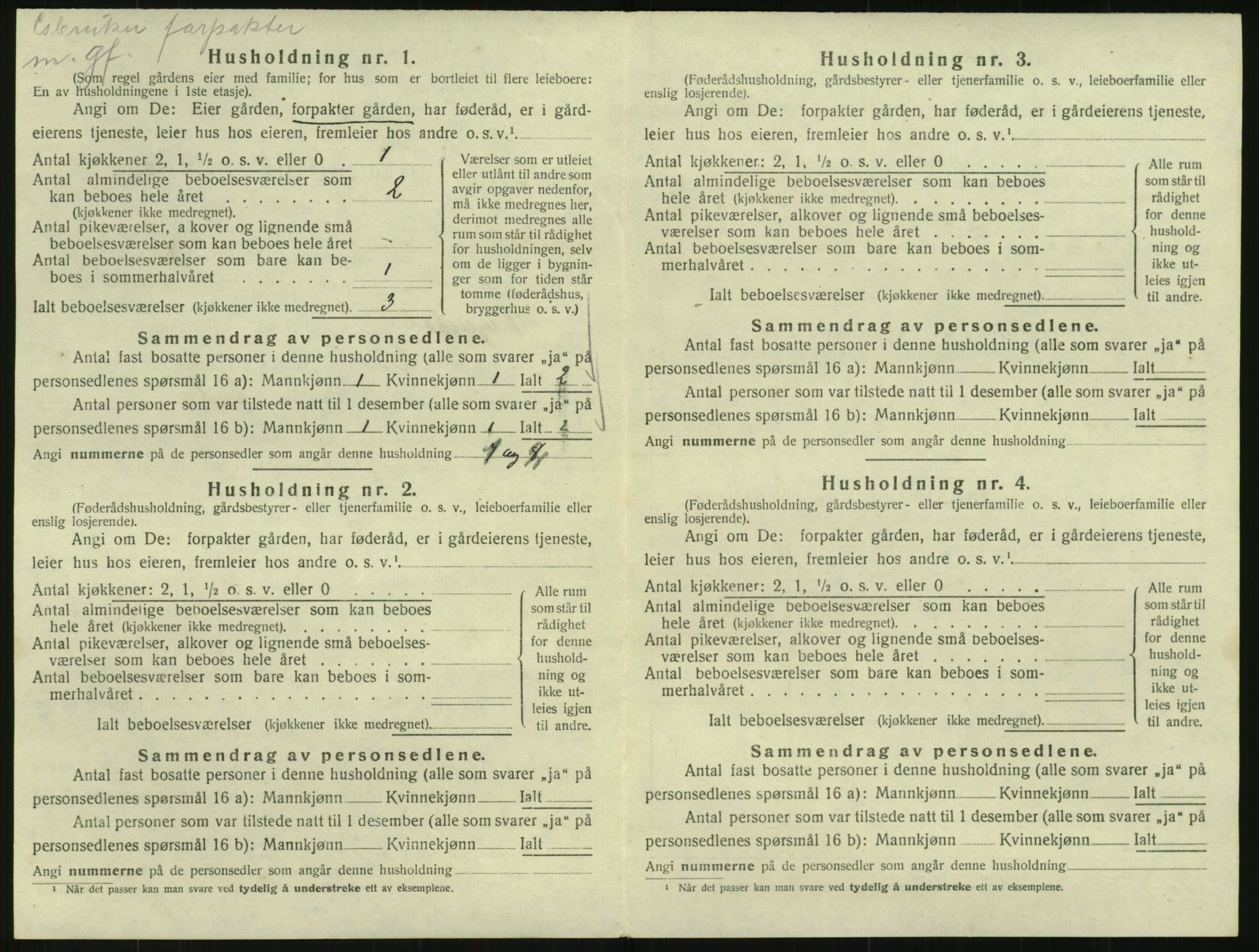 SAK, Folketelling 1920 for 0934 Vegusdal herred, 1920, s. 278