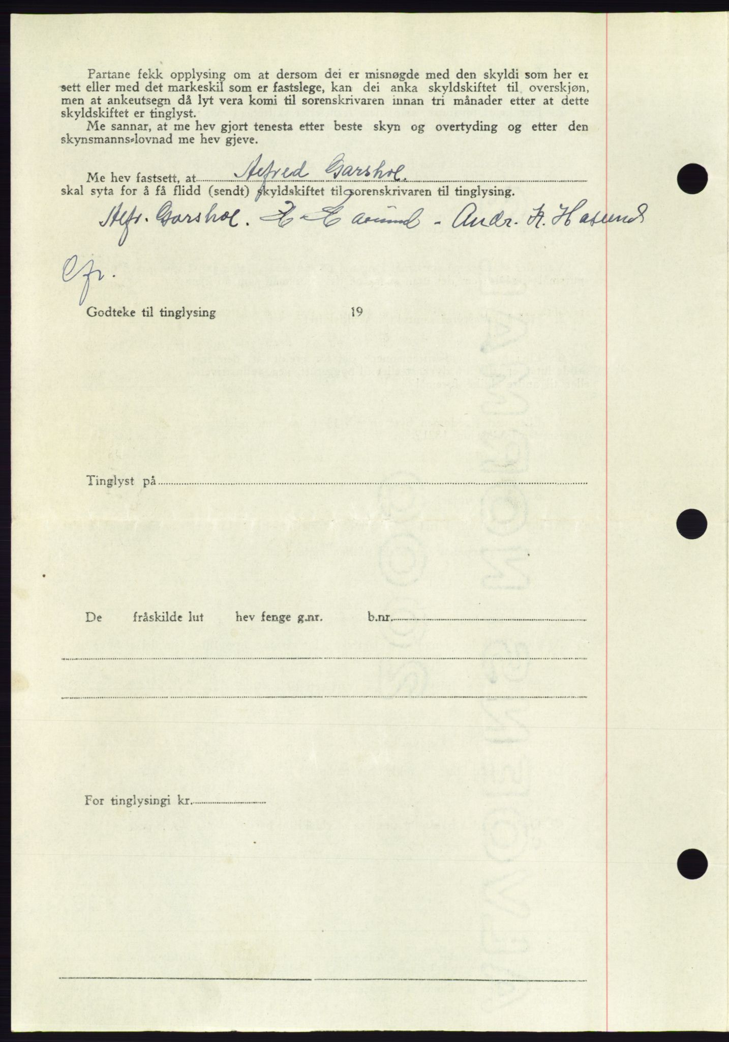 Søre Sunnmøre sorenskriveri, AV/SAT-A-4122/1/2/2C/L0082: Pantebok nr. 8A, 1948-1948, Dagboknr: 1099/1948