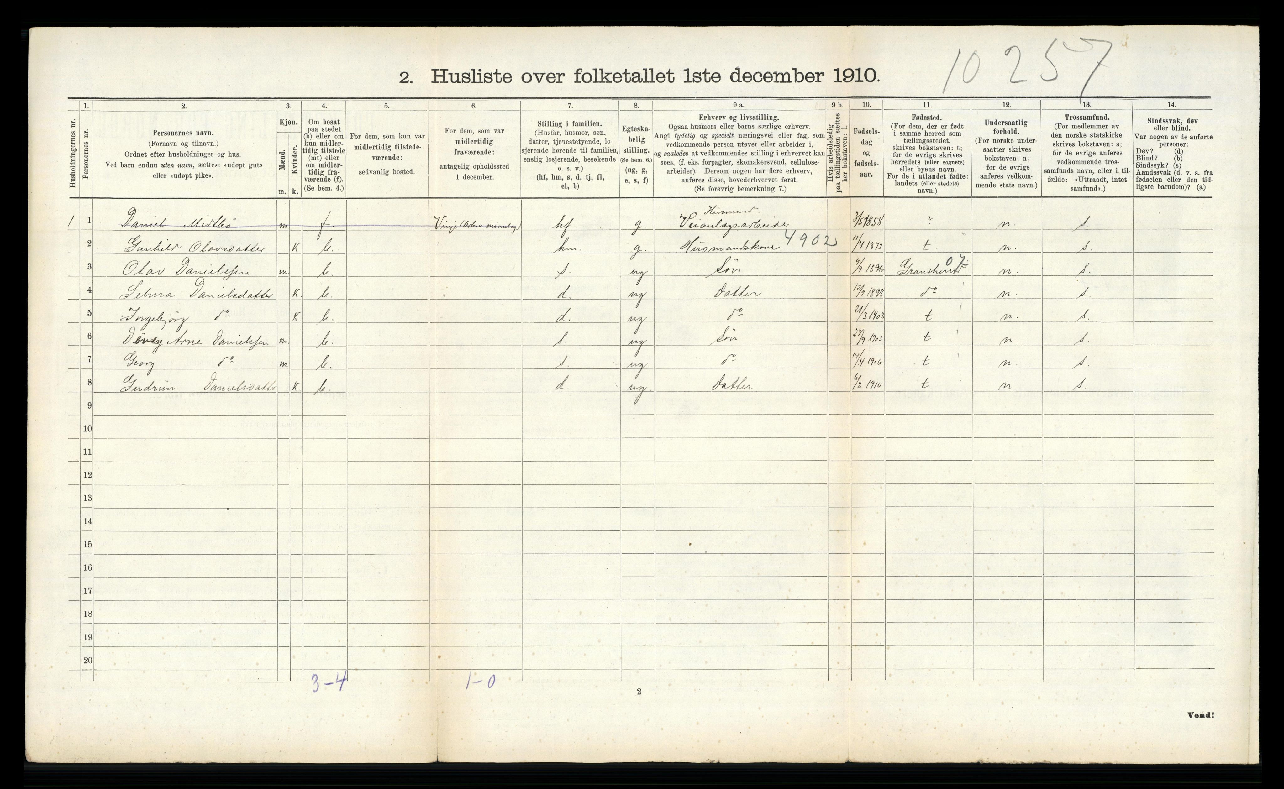 RA, Folketelling 1910 for 0832 Mo herred, 1910, s. 367