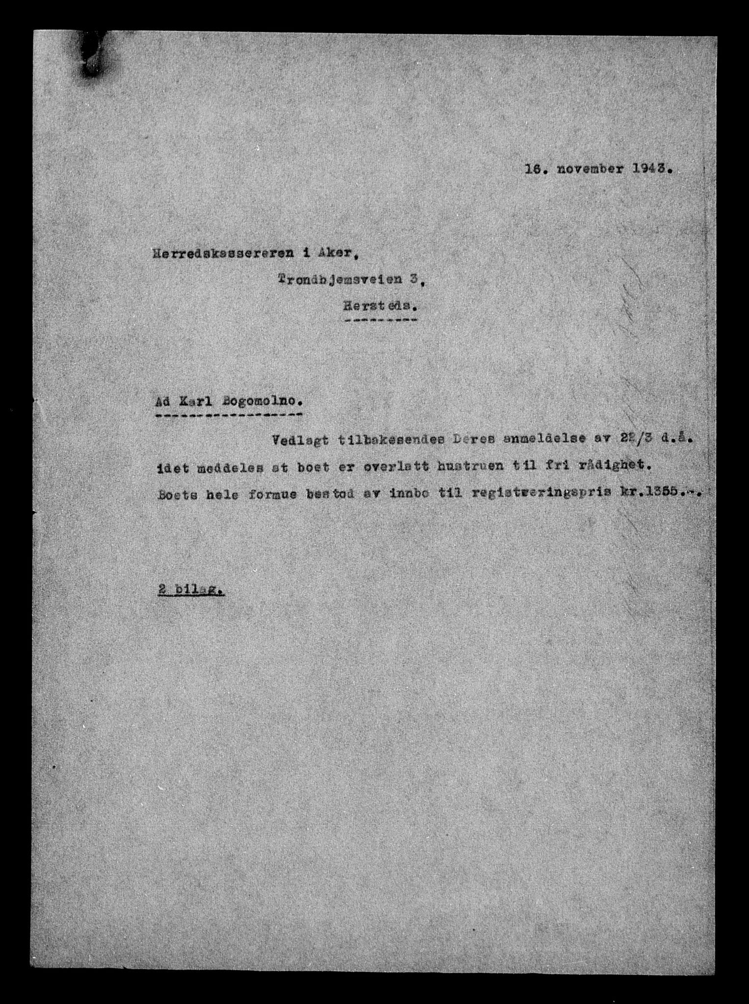 Justisdepartementet, Tilbakeføringskontoret for inndratte formuer, AV/RA-S-1564/H/Hc/Hcc/L0927: --, 1945-1947, s. 313