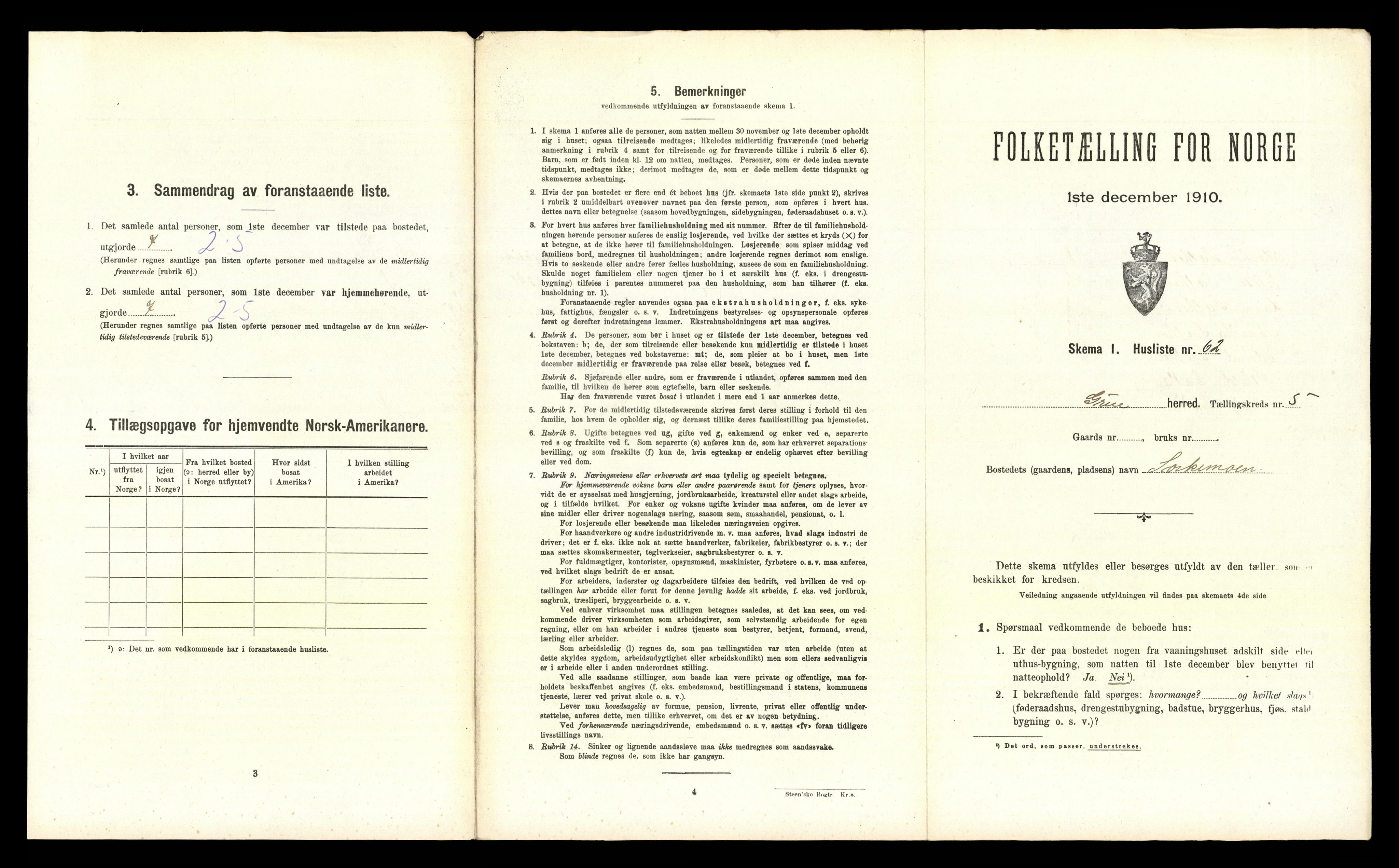 RA, Folketelling 1910 for 0423 Grue herred, 1910, s. 1059