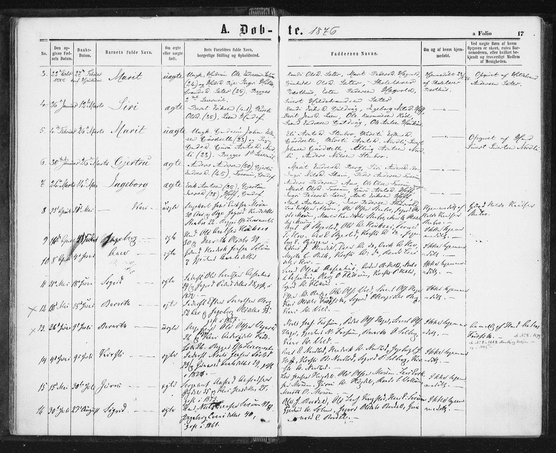 Ministerialprotokoller, klokkerbøker og fødselsregistre - Sør-Trøndelag, SAT/A-1456/689/L1039: Ministerialbok nr. 689A04, 1865-1878, s. 17