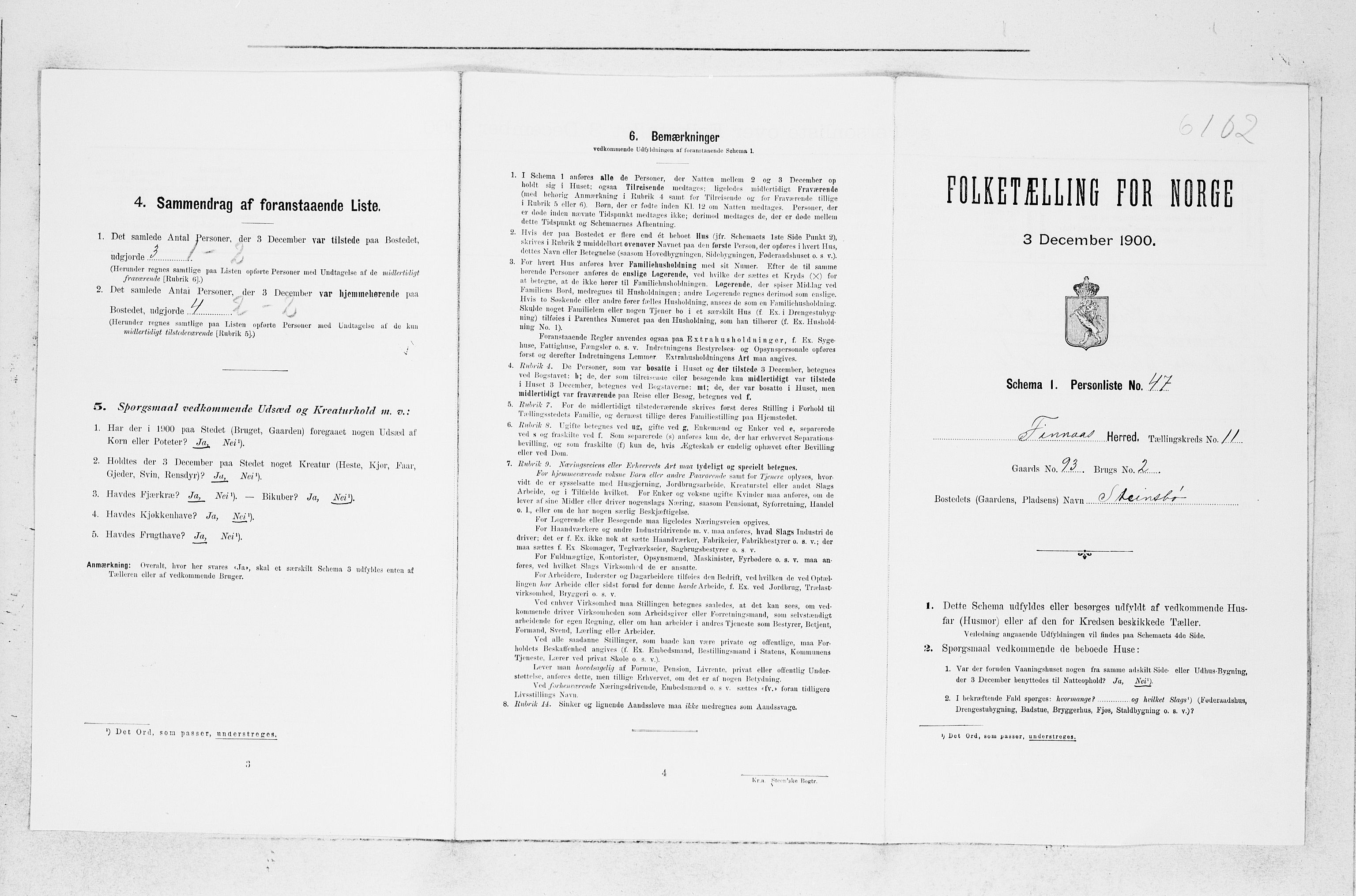 SAB, Folketelling 1900 for 1218 Finnås herred, 1900, s. 1273