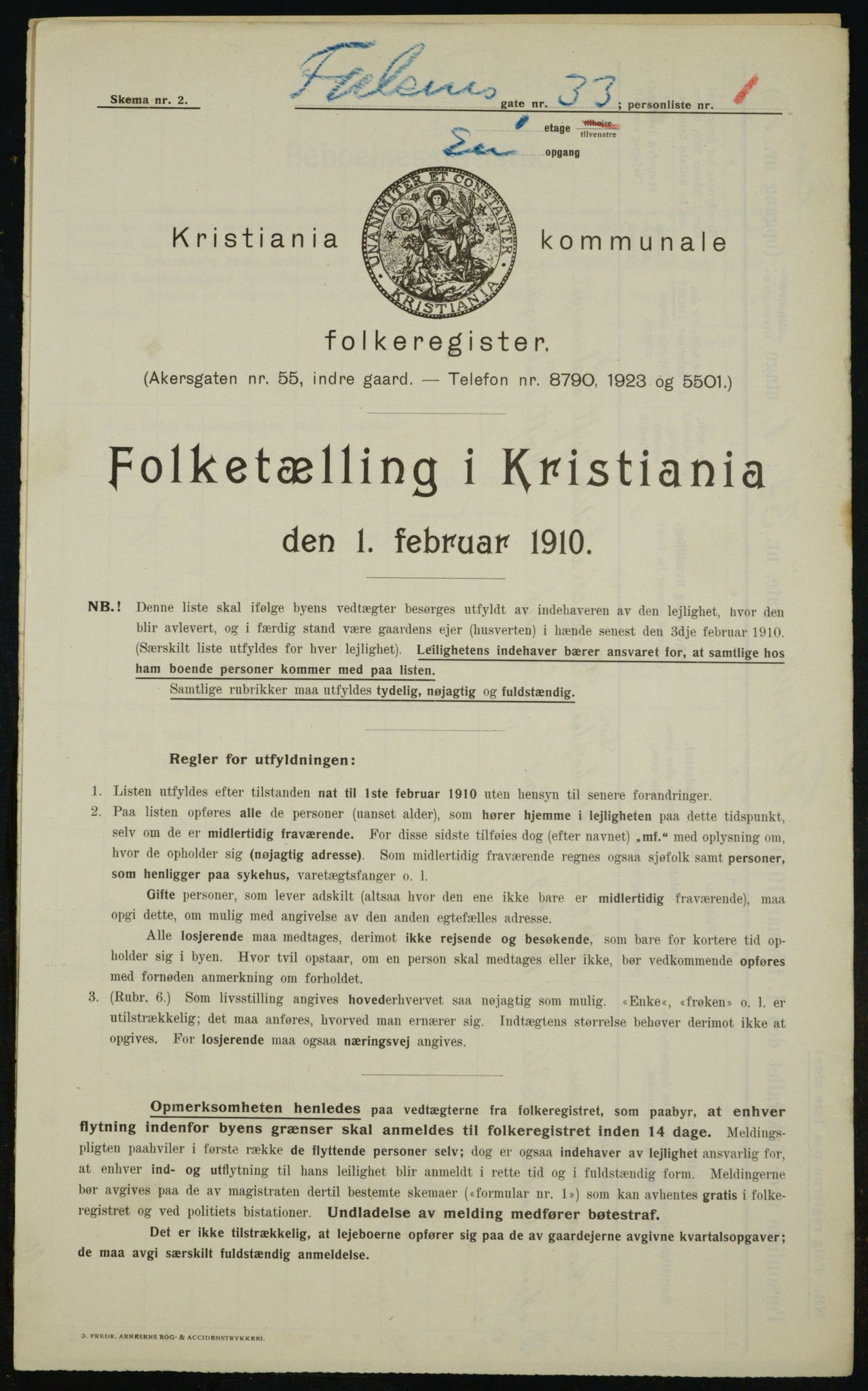 OBA, Kommunal folketelling 1.2.1910 for Kristiania, 1910, s. 22174