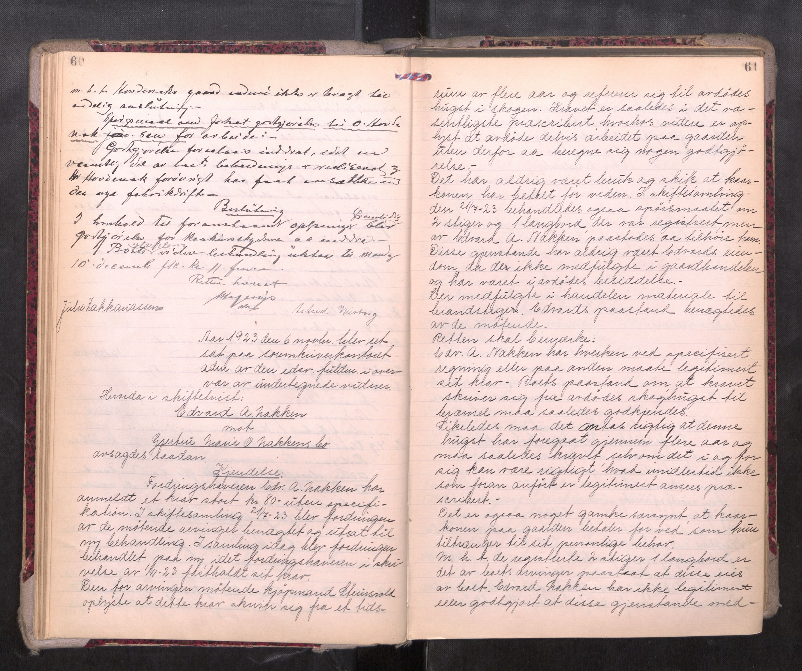 Romsdal sorenskriveri, AV/SAT-A-4149/1/3/3B/L0010: Skiftebehandlingsprotokoll, 1923-1925, s. 60-61