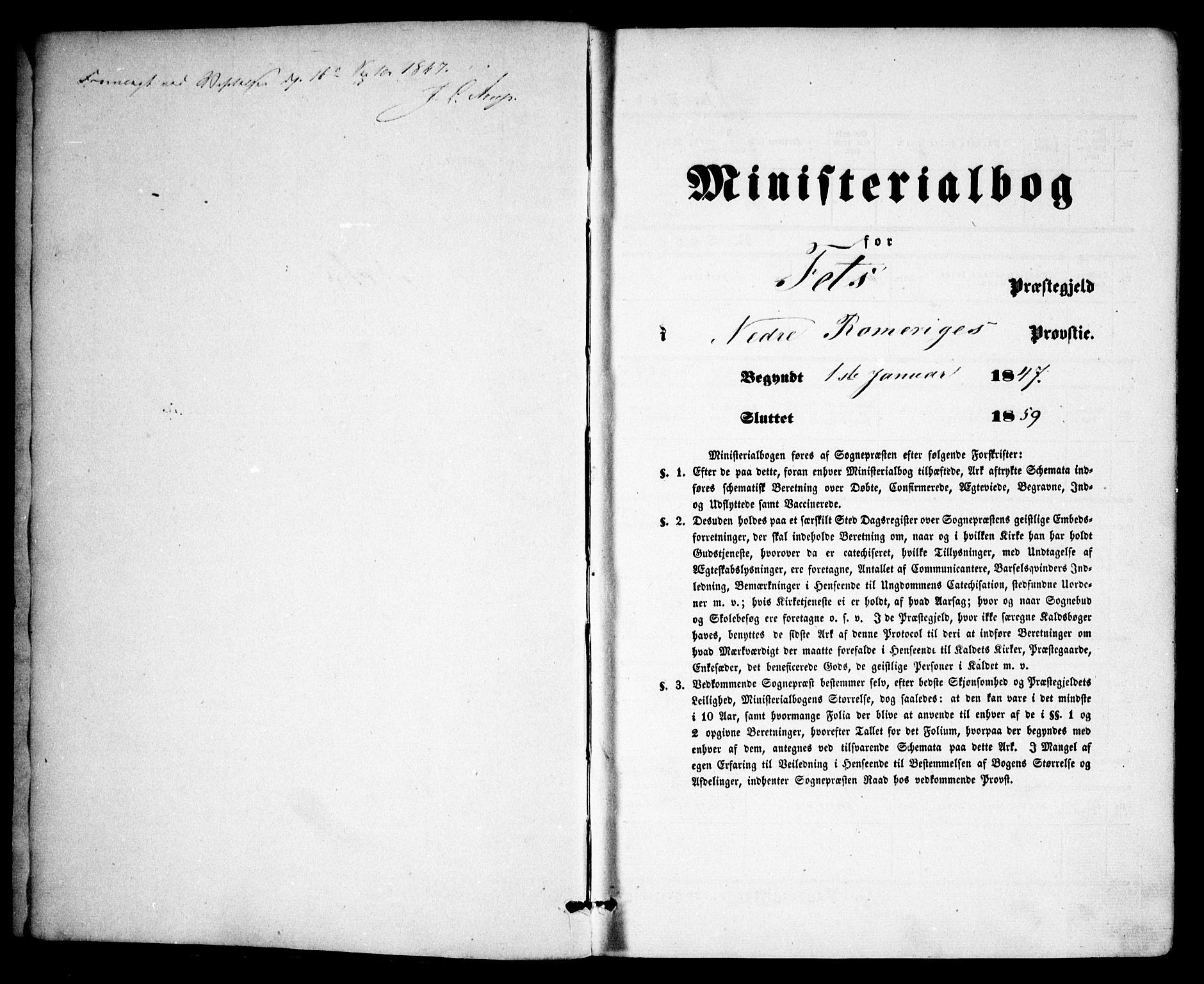 Fet prestekontor Kirkebøker, SAO/A-10370a/F/Fa/L0010: Ministerialbok nr. I 10, 1847-1859