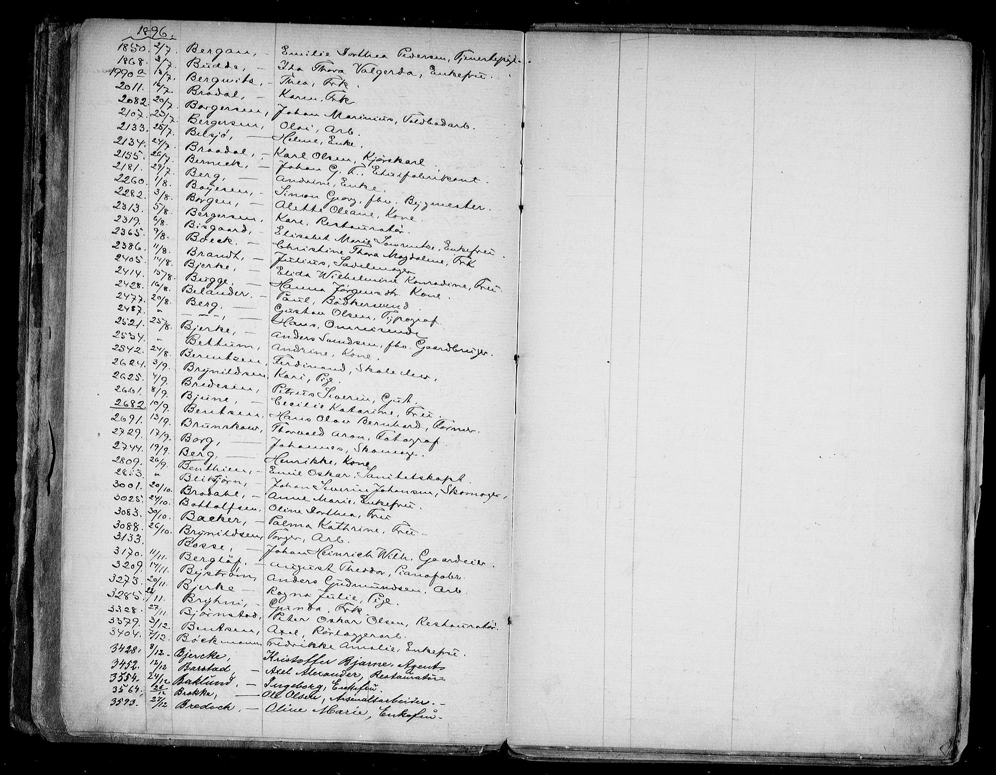 Oslo skifterett, AV/SAO-A-10383/F/Fa/Faa/L0001: Navneregister, 1894-1899