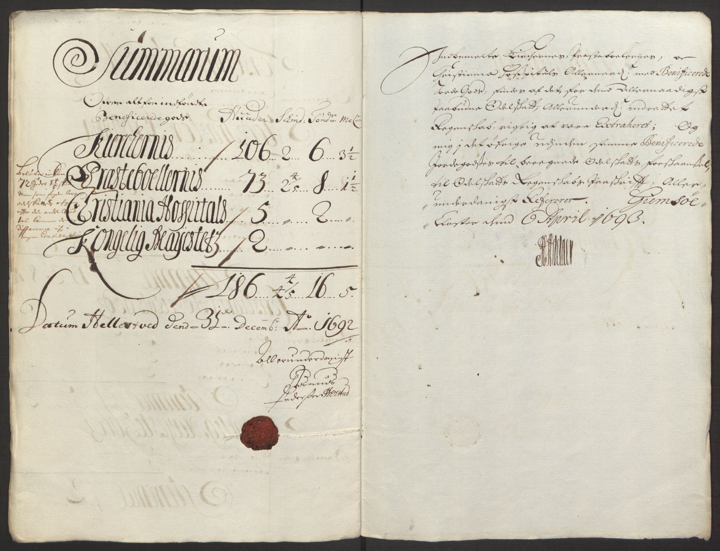 Rentekammeret inntil 1814, Reviderte regnskaper, Fogderegnskap, RA/EA-4092/R34/L2052: Fogderegnskap Bamble, 1692-1693, s. 245