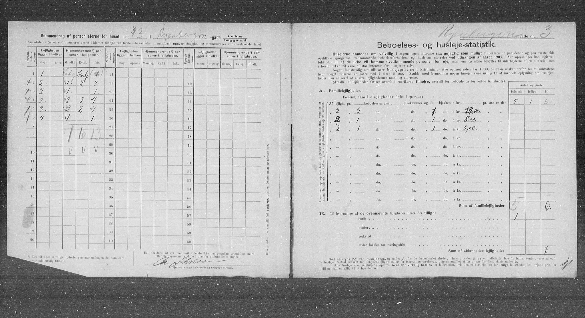 OBA, Kommunal folketelling 31.12.1905 for Kristiania kjøpstad, 1905, s. 45145