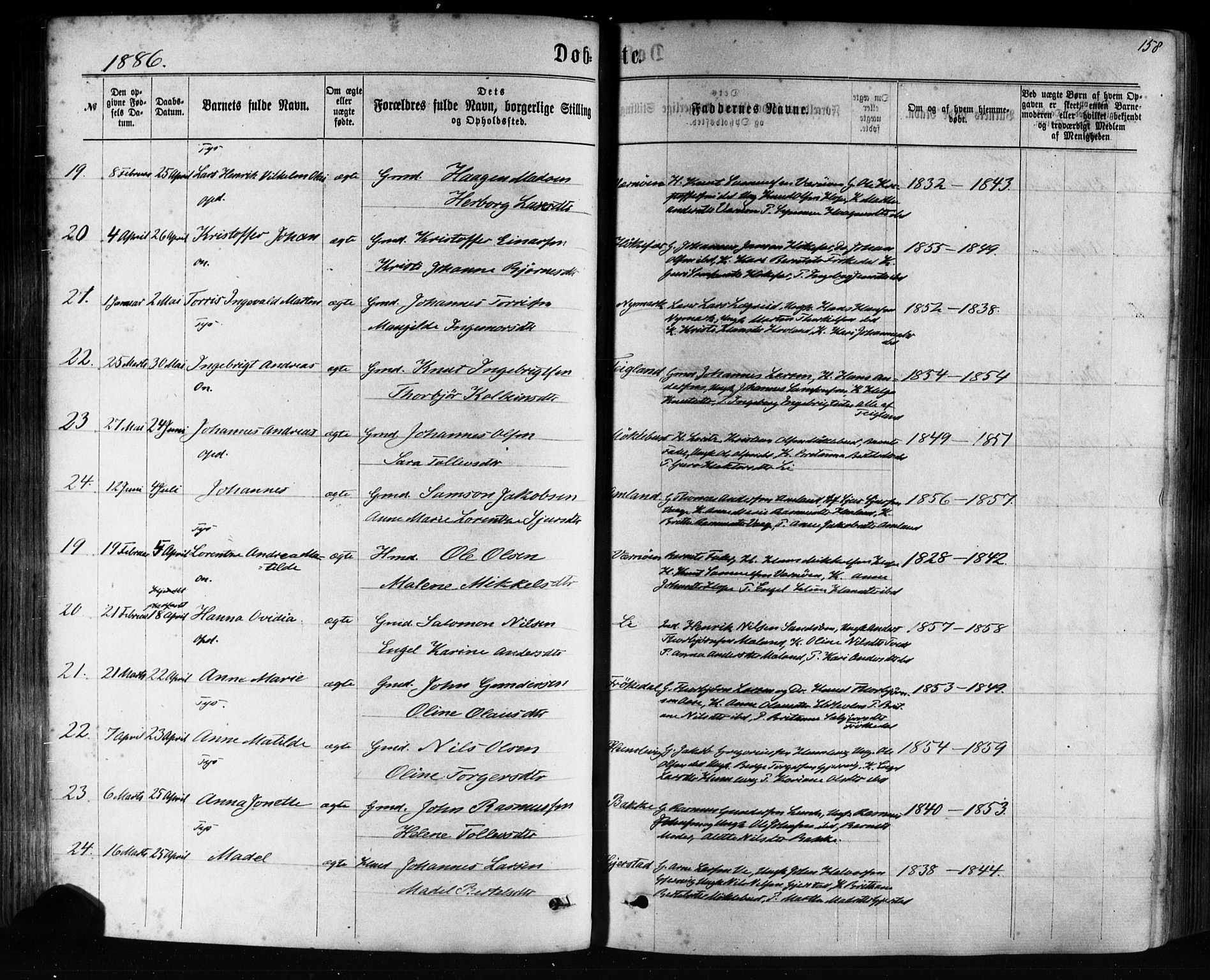 Tysnes sokneprestembete, AV/SAB-A-78601/H/Haa: Ministerialbok nr. A 12, 1872-1886, s. 158