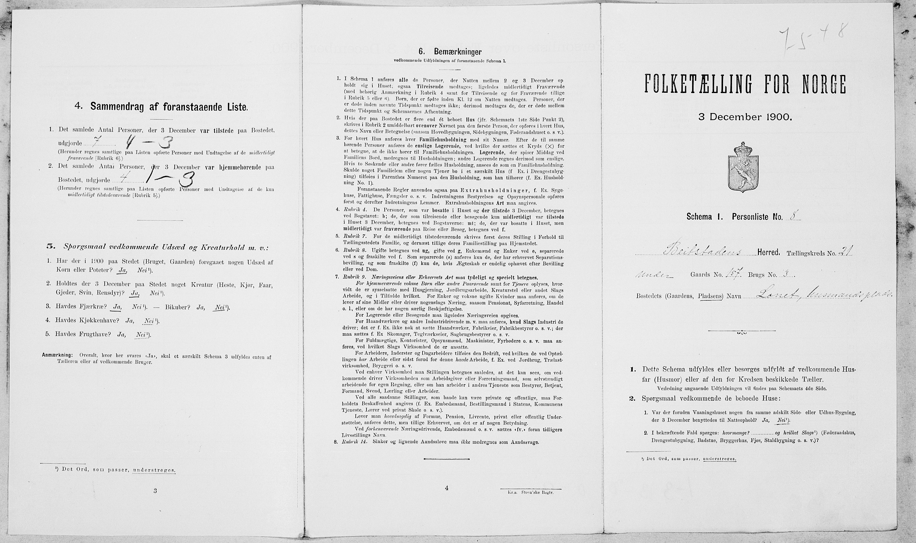 SAT, Folketelling 1900 for 1727 Beitstad herred, 1900, s. 1448