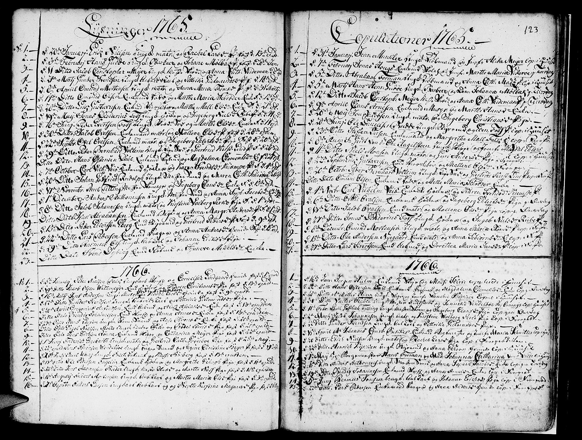 Nykirken Sokneprestembete, AV/SAB-A-77101/H/Haa/L0007: Ministerialbok nr. A 7, 1719-1781, s. 123