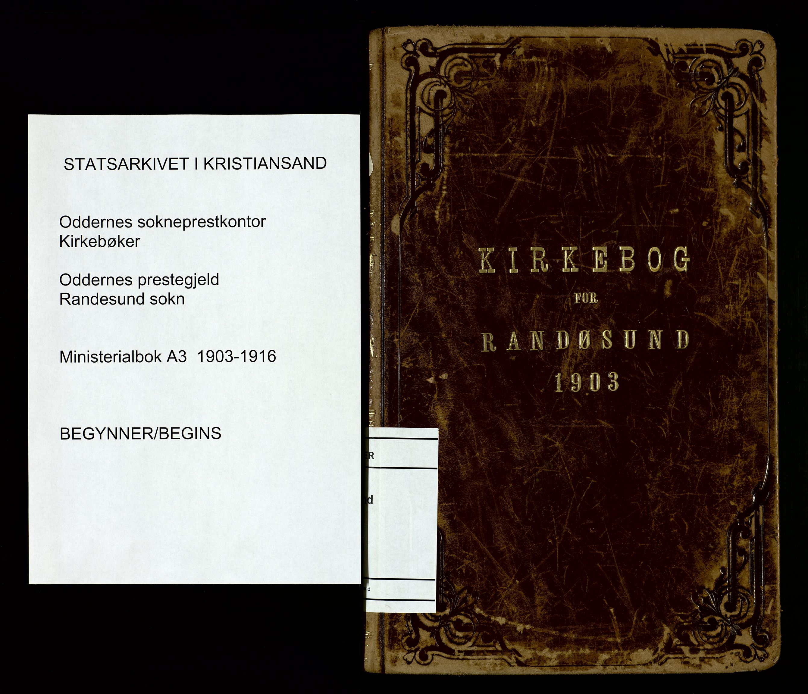 Oddernes sokneprestkontor, AV/SAK-1111-0033/F/Fa/Fab/L0003: Ministerialbok nr. A 3, 1903-1916