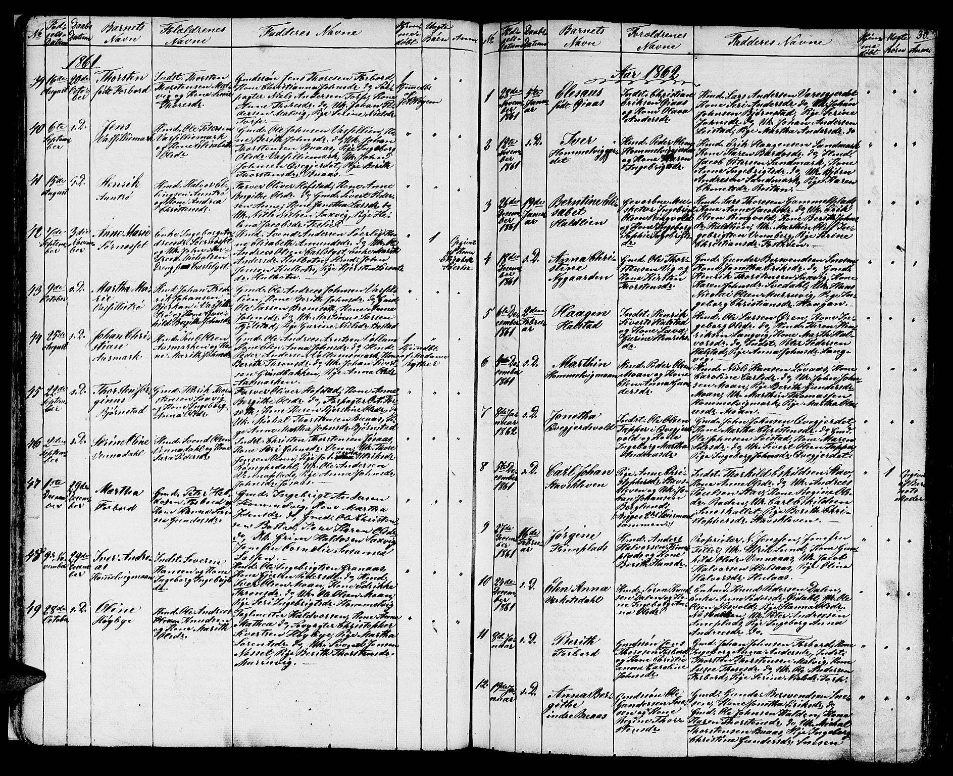 Ministerialprotokoller, klokkerbøker og fødselsregistre - Sør-Trøndelag, AV/SAT-A-1456/616/L0422: Klokkerbok nr. 616C05, 1850-1888, s. 30