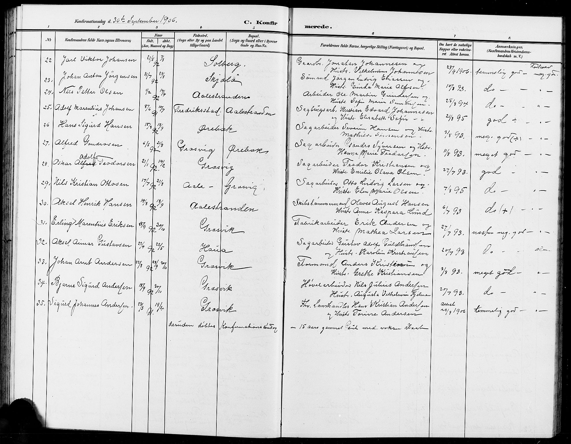 Onsøy prestekontor Kirkebøker, AV/SAO-A-10914/G/Ga/L0002: Klokkerbok nr. I 2, 1903-1909