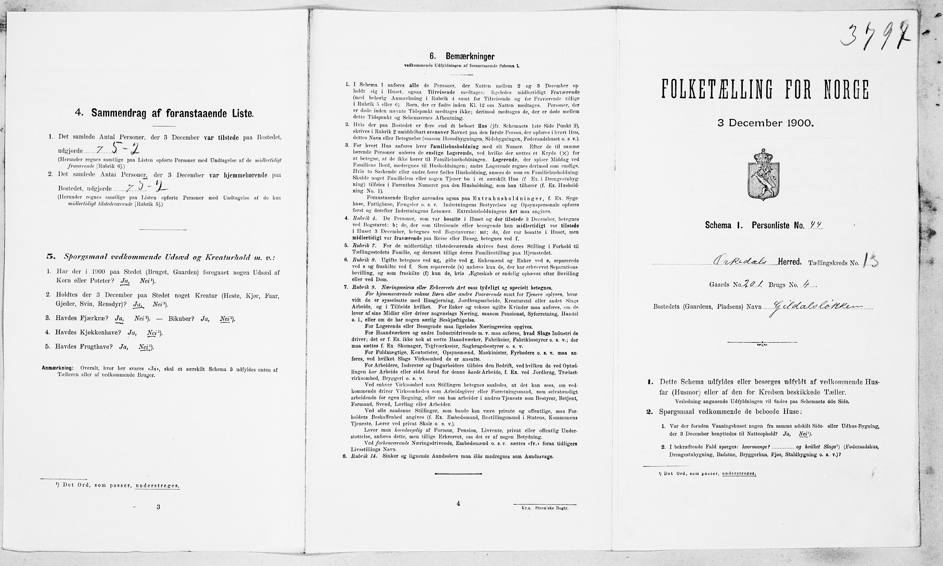 SAT, Folketelling 1900 for 1638 Orkdal herred, 1900, s. 1862