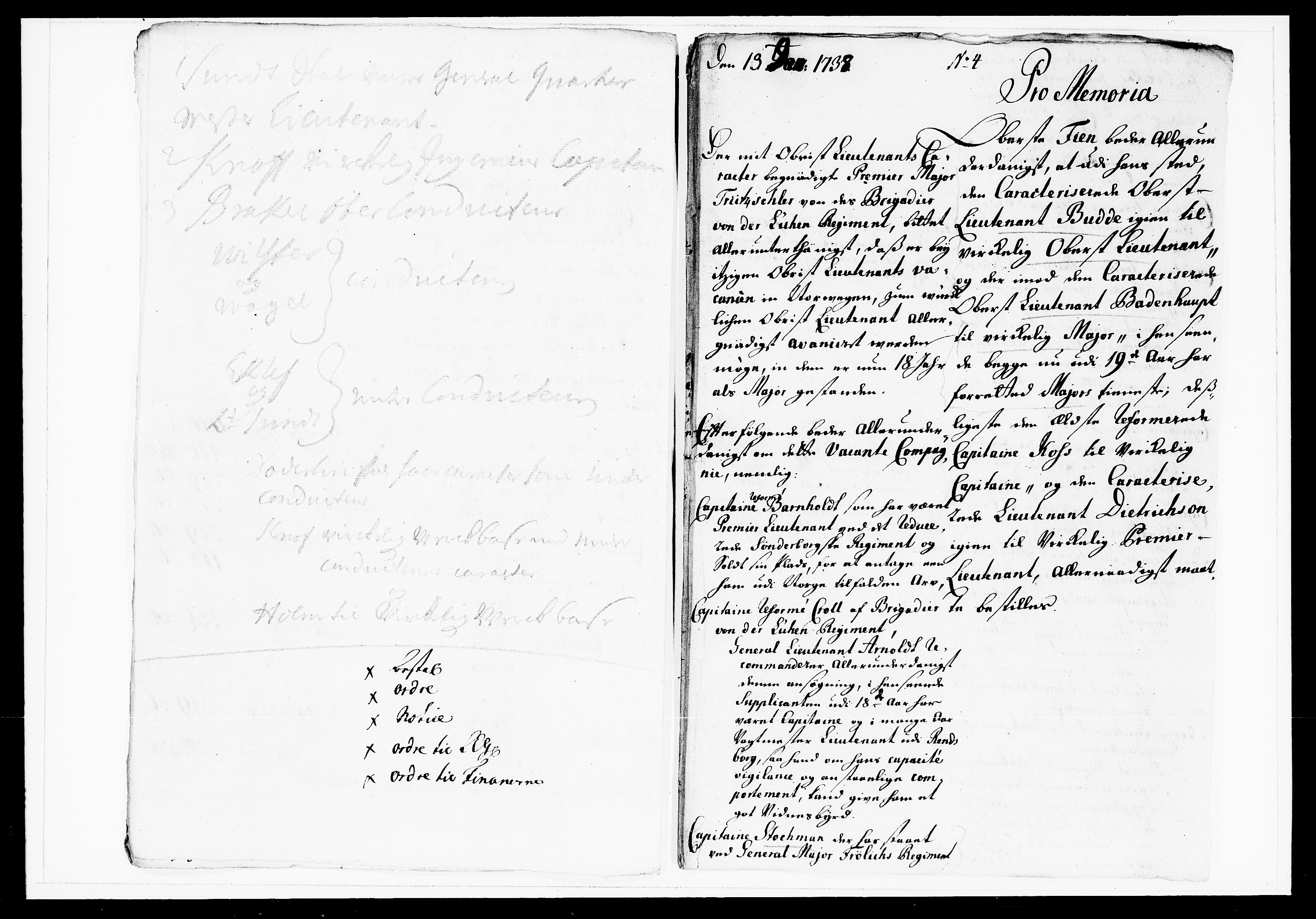 Krigskollegiet, Krigskancelliet, DRA/A-0006/-/1143-1150: Refererede sager, 1738, s. 21