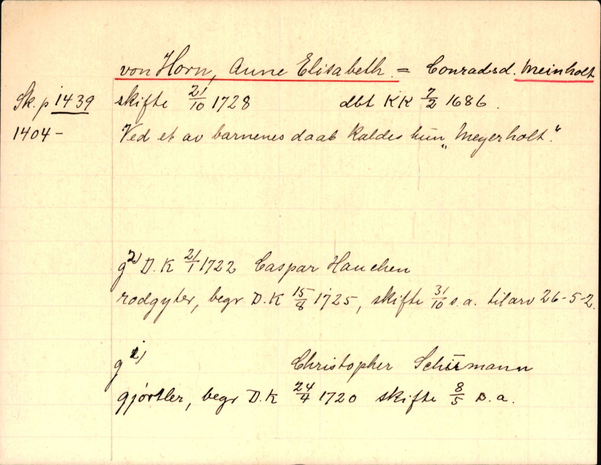 Sollied, Olaf og Thora - samlinger, AV/SAB-SAB/DA-0401/01/L0044: Registerkort skuff 5, Horn - Kop, s. 2