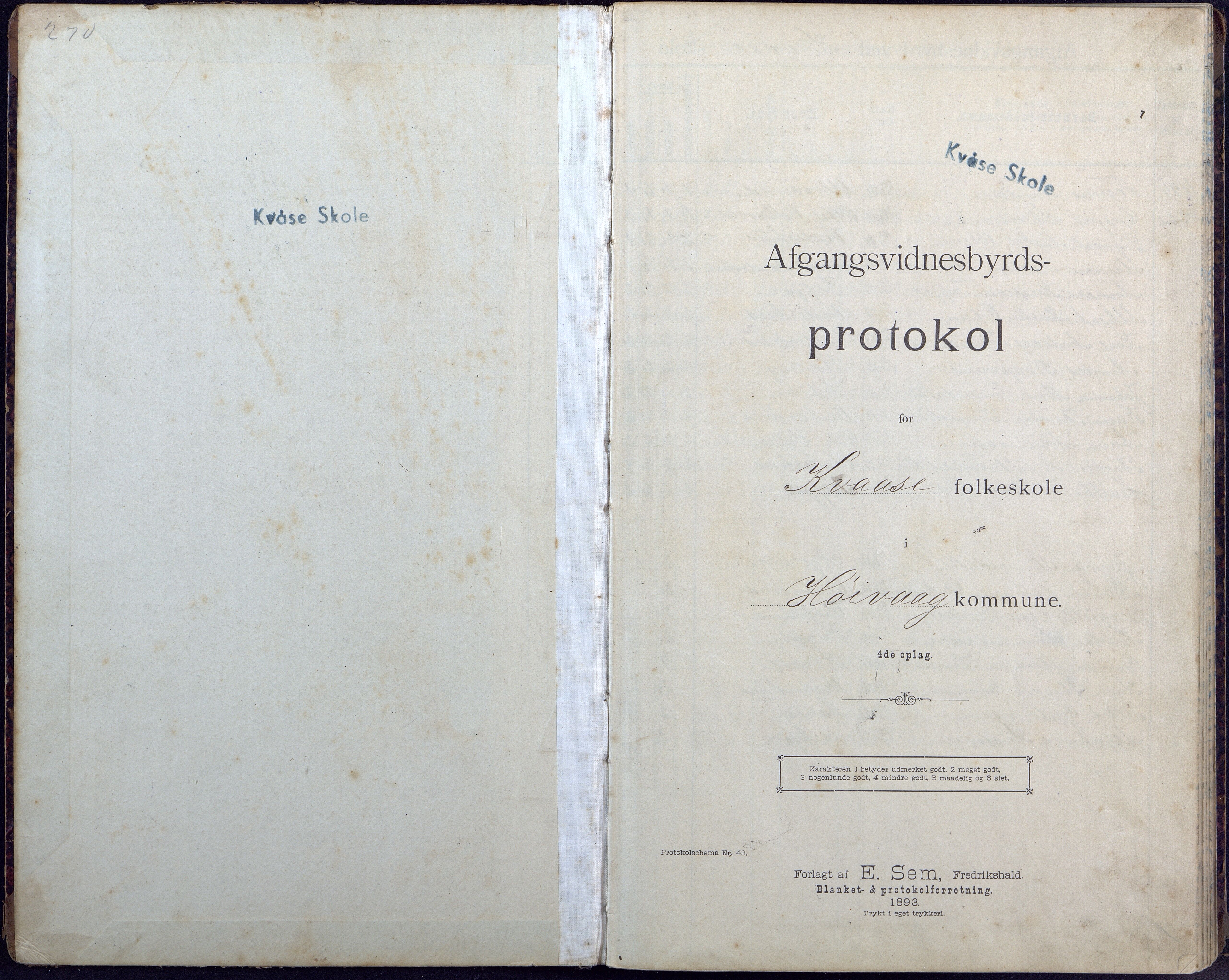 Høvåg kommune, AAKS/KA0927-PK/1/05/L0408: Avgangsvitnesbyrd, Kvåse folkeskole, 1895-1925