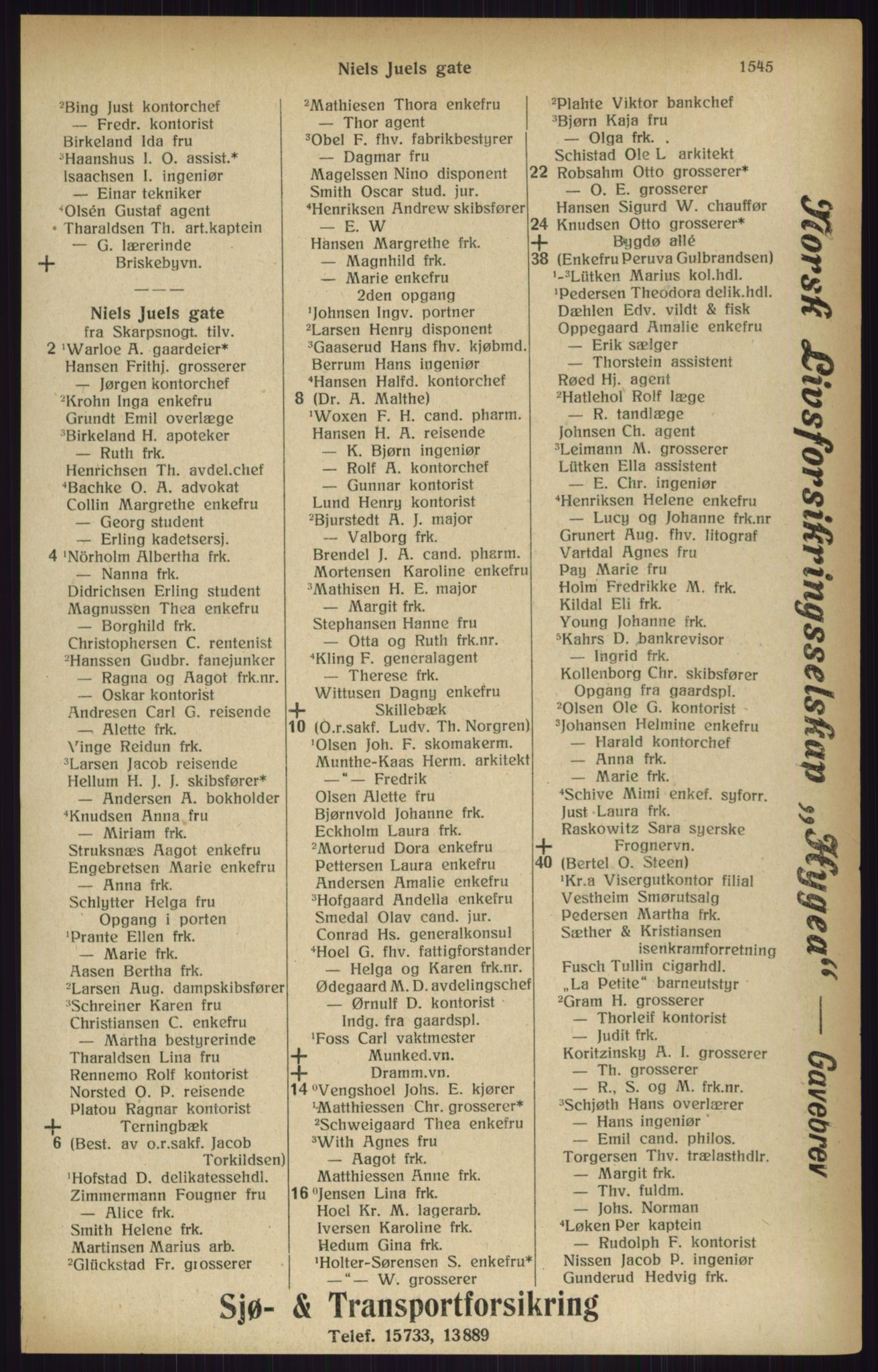 Kristiania/Oslo adressebok, PUBL/-, 1916, s. 1545