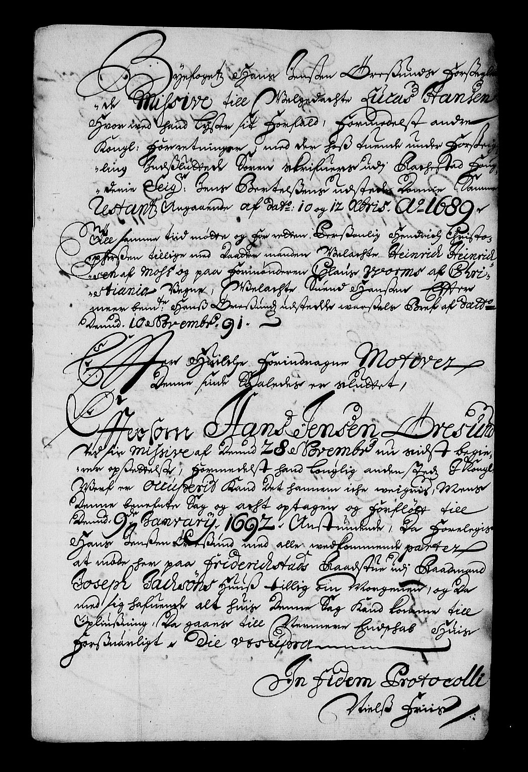 Stattholderembetet 1572-1771, RA/EA-2870/Af/L0004: Avskrifter av vedlegg til originale supplikker, nummerert i samsvar med supplikkbøkene, 1691-1694, s. 136