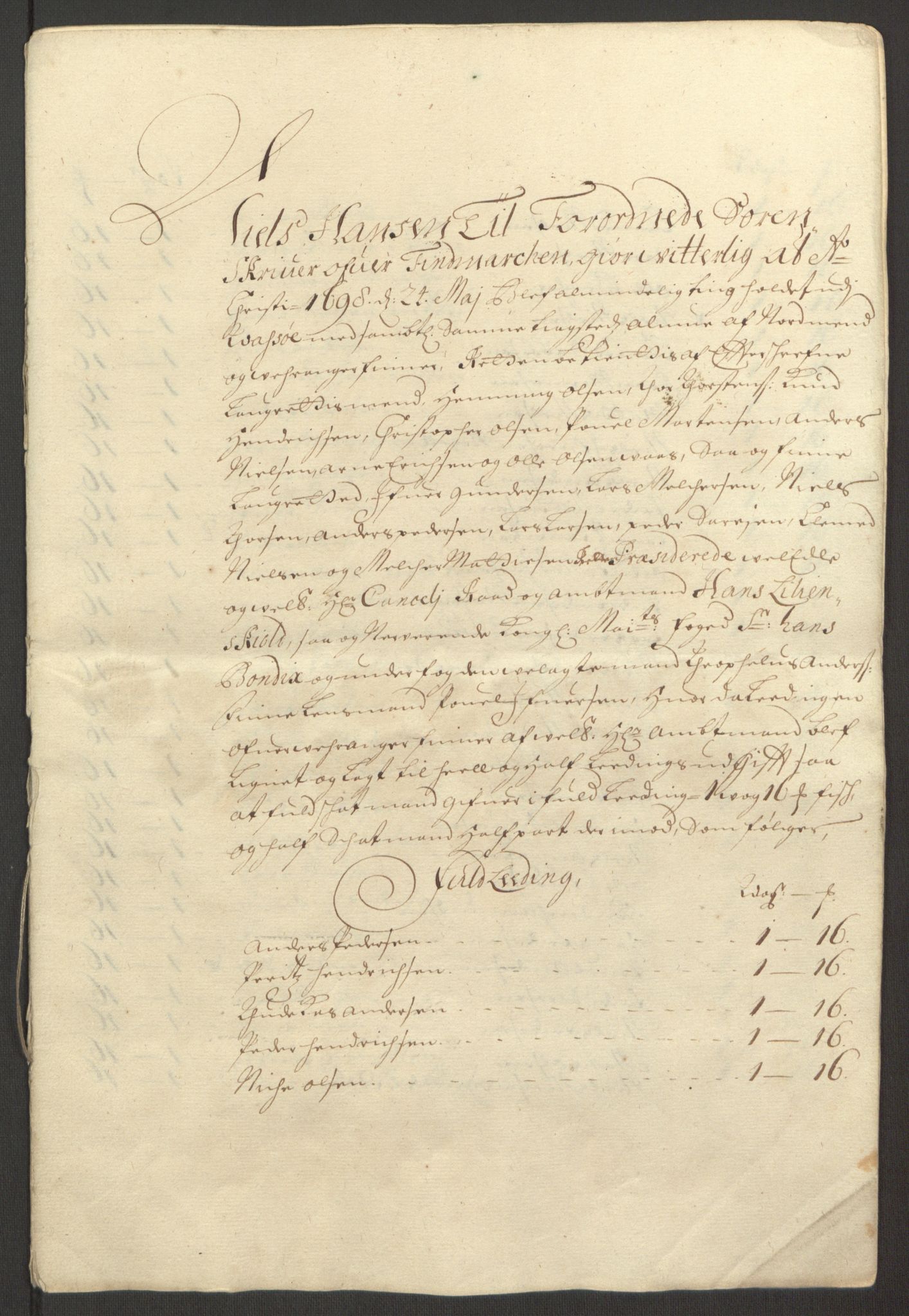 Rentekammeret inntil 1814, Reviderte regnskaper, Fogderegnskap, AV/RA-EA-4092/R69/L4851: Fogderegnskap Finnmark/Vardøhus, 1691-1700, s. 367