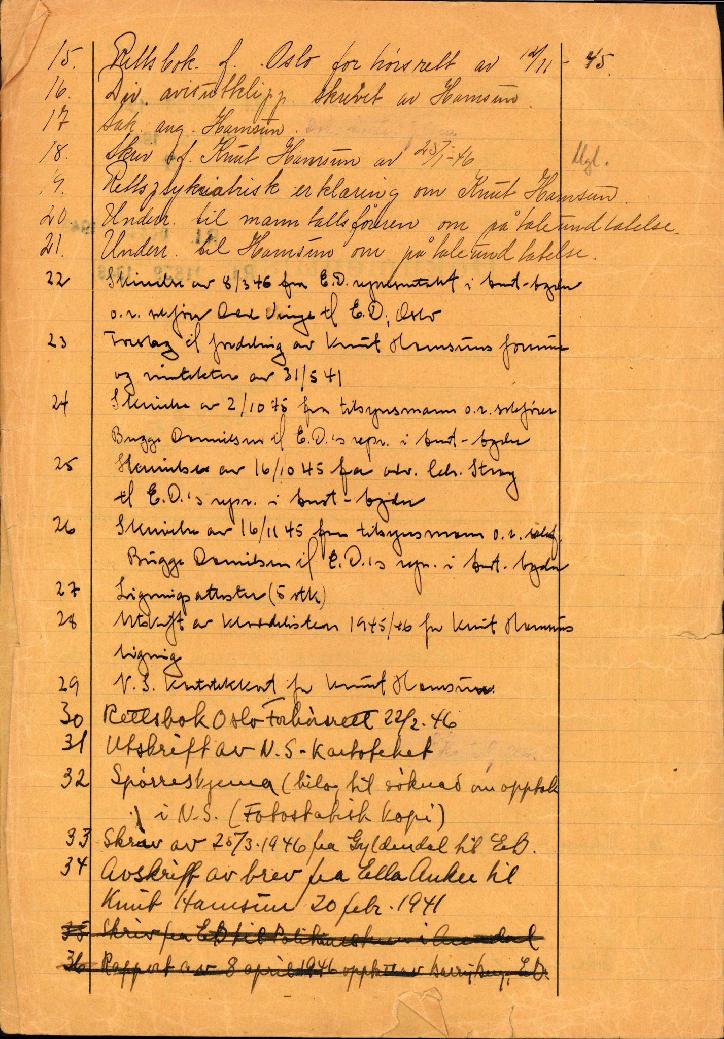 Landssvikarkivet, Arendal politikammer, AV/RA-S-3138-25/D/Dc, 1945-1951, s. 5