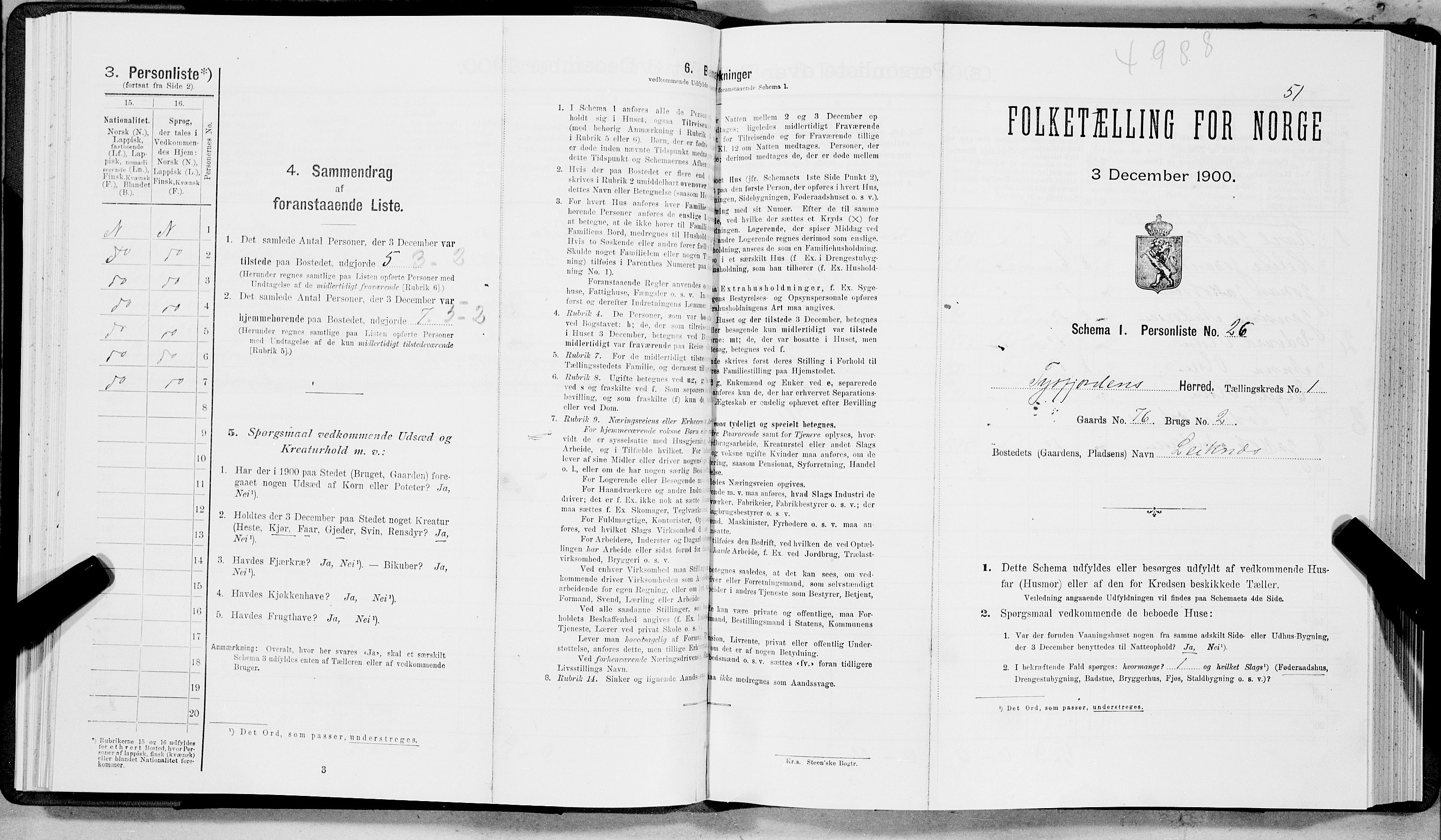 SAT, Folketelling 1900 for 1850 Tysfjord herred, 1900, s. 64