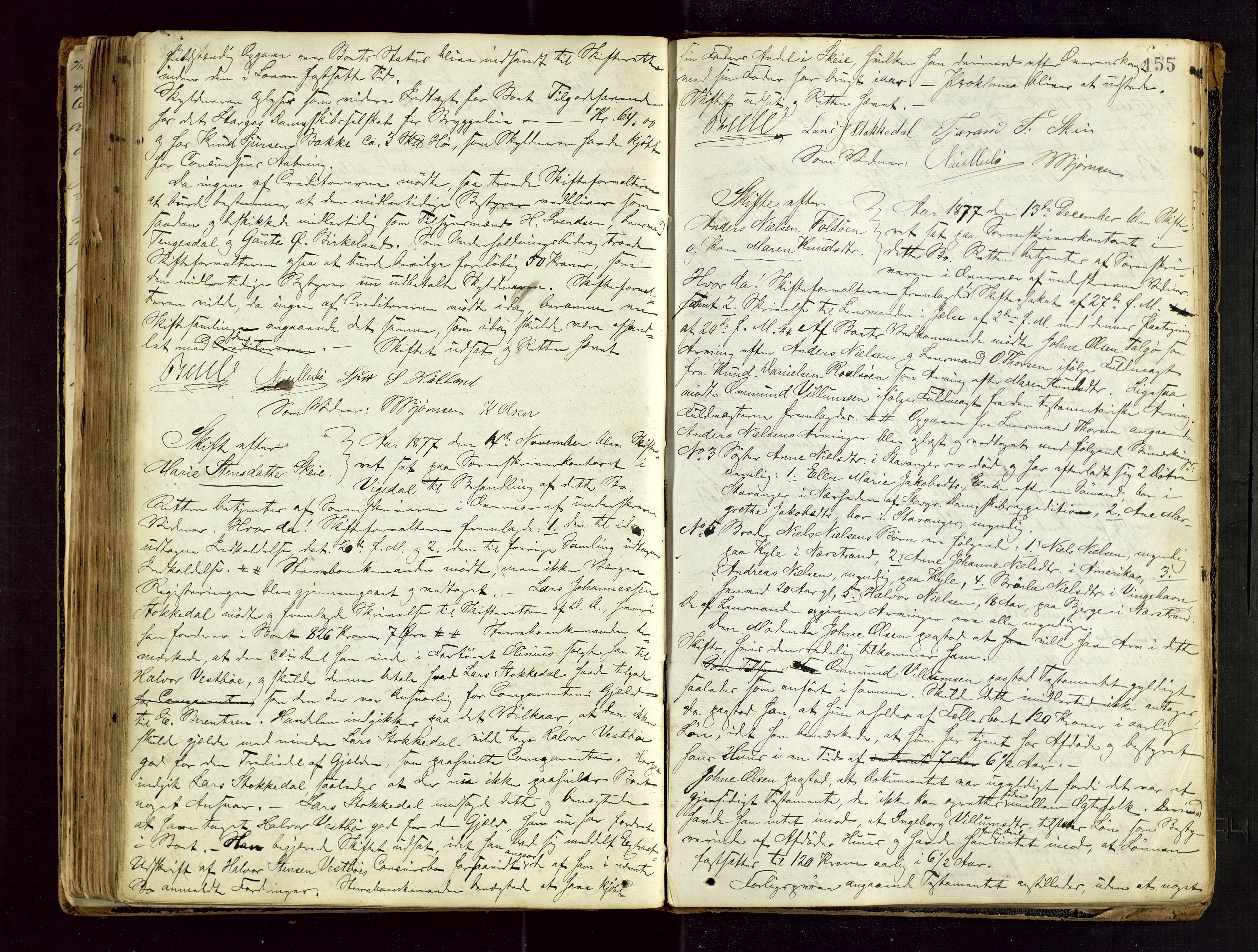 Ryfylke tingrett, AV/SAST-A-100055/001/IV/IVF/L0008: Skifteforhandlingsprotokoll B 2, 1870-1879, s. 155