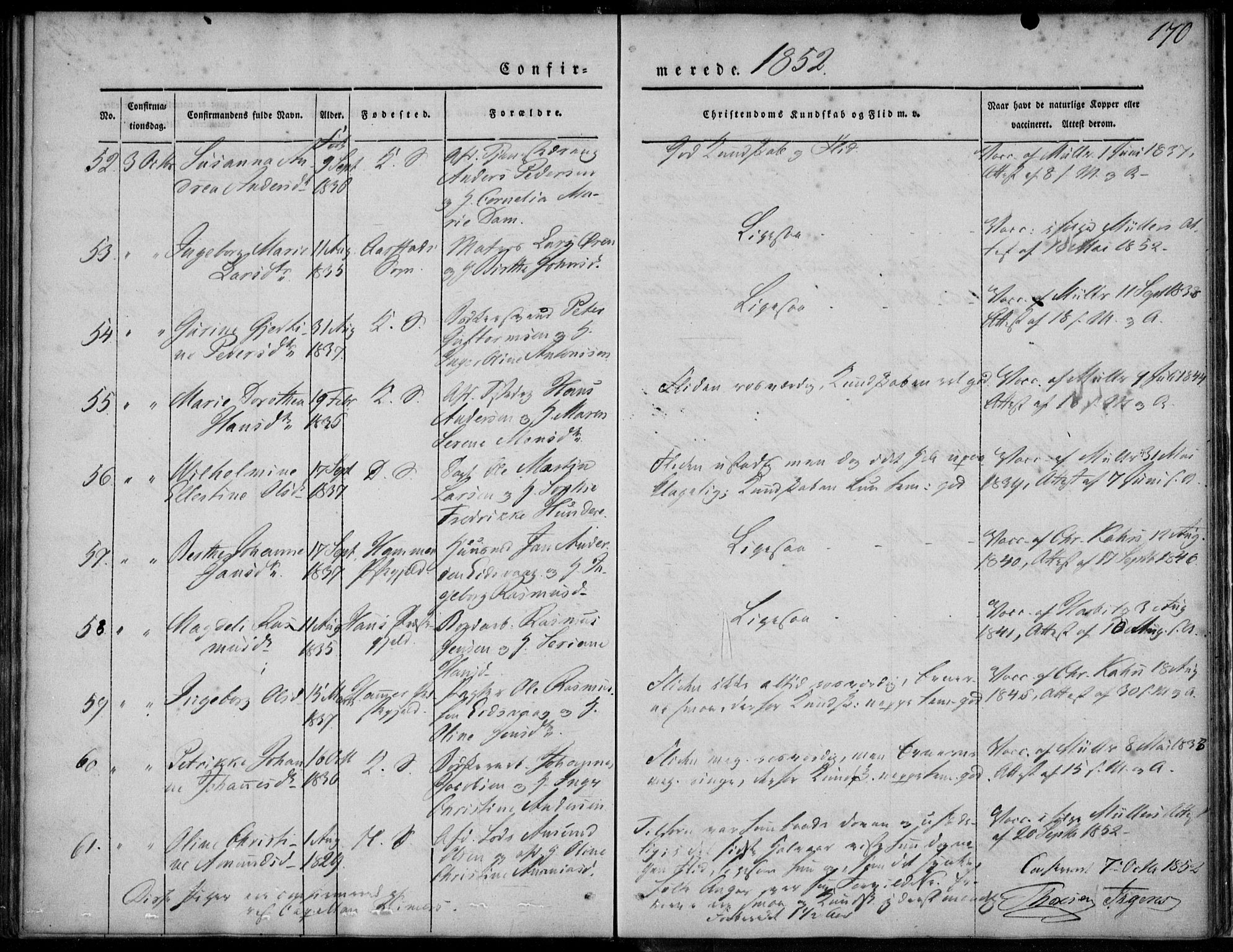 Korskirken sokneprestembete, SAB/A-76101/H/Haa/L0026: Ministerialbok nr. C 2, 1842-1854, s. 170